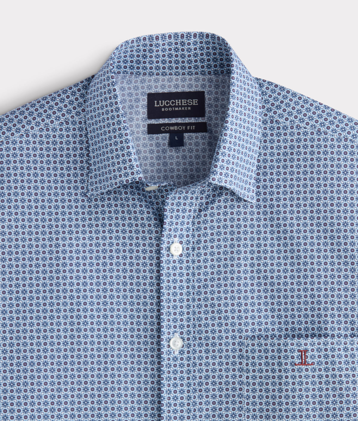 San Antonio Cowboy Fit :: Blue And Burgundy Print 5