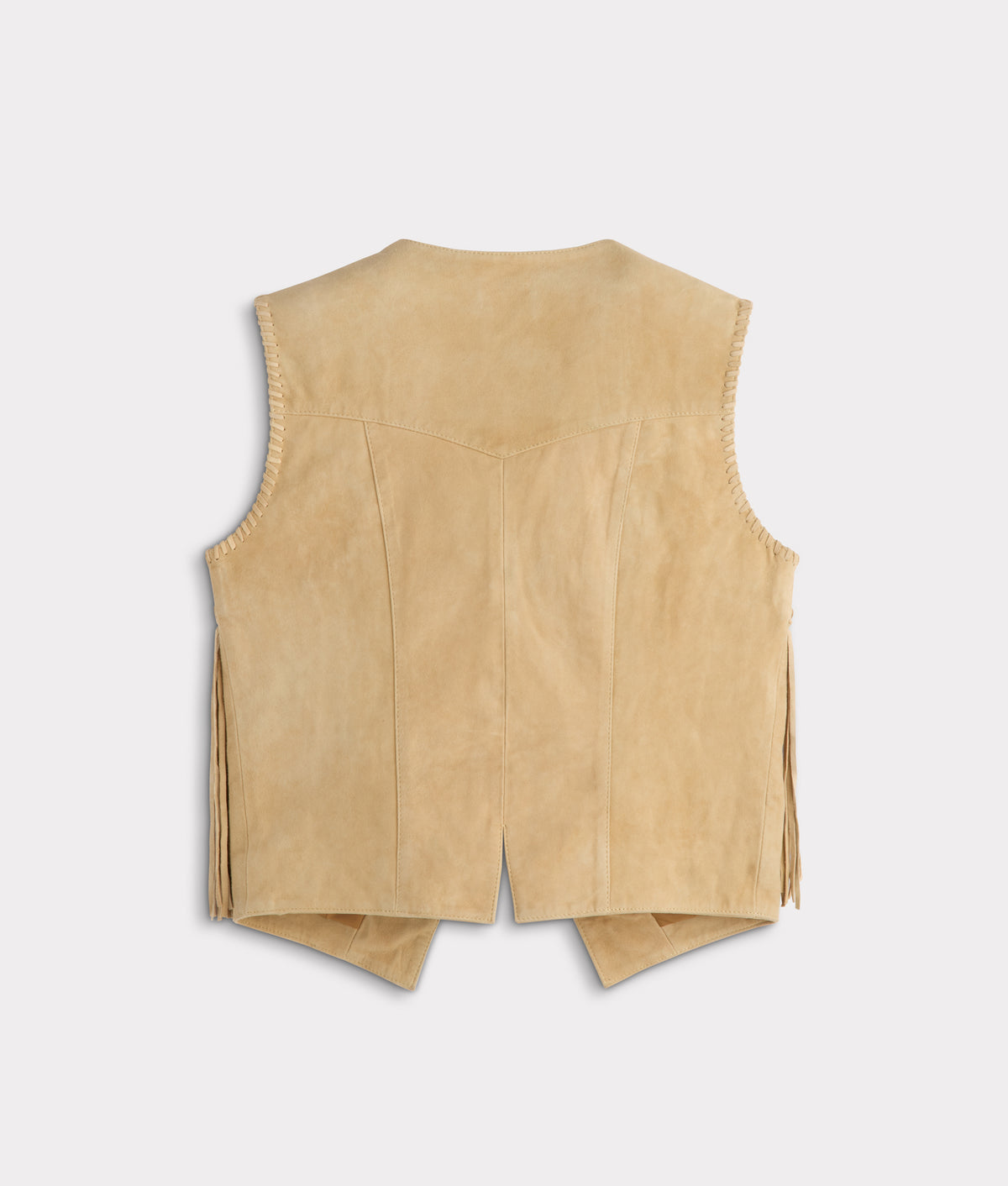 Dakota Suede Fringe Leather Vest :: Natural 3