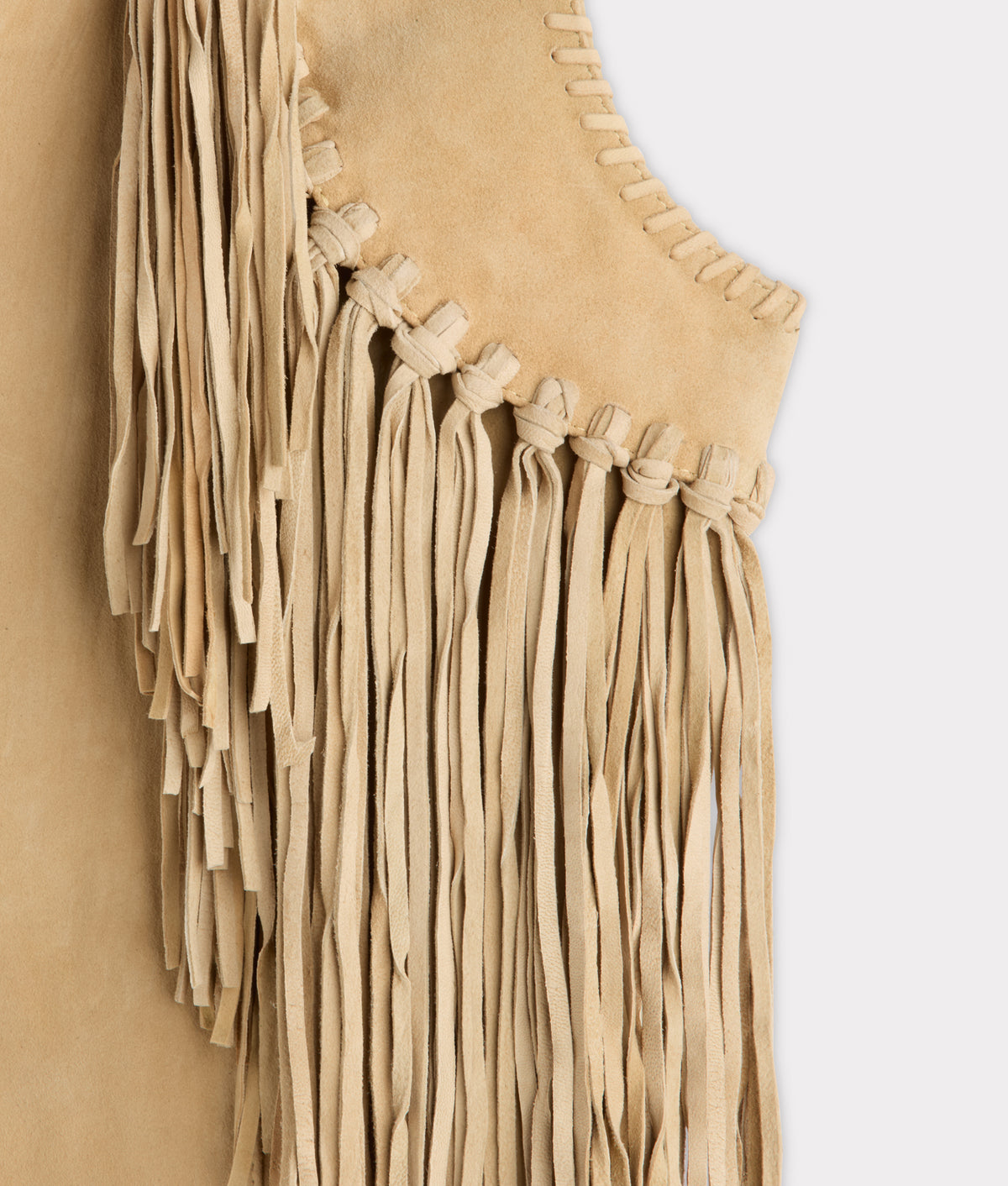 Dakota Suede Fringe Leather Vest :: Natural 5