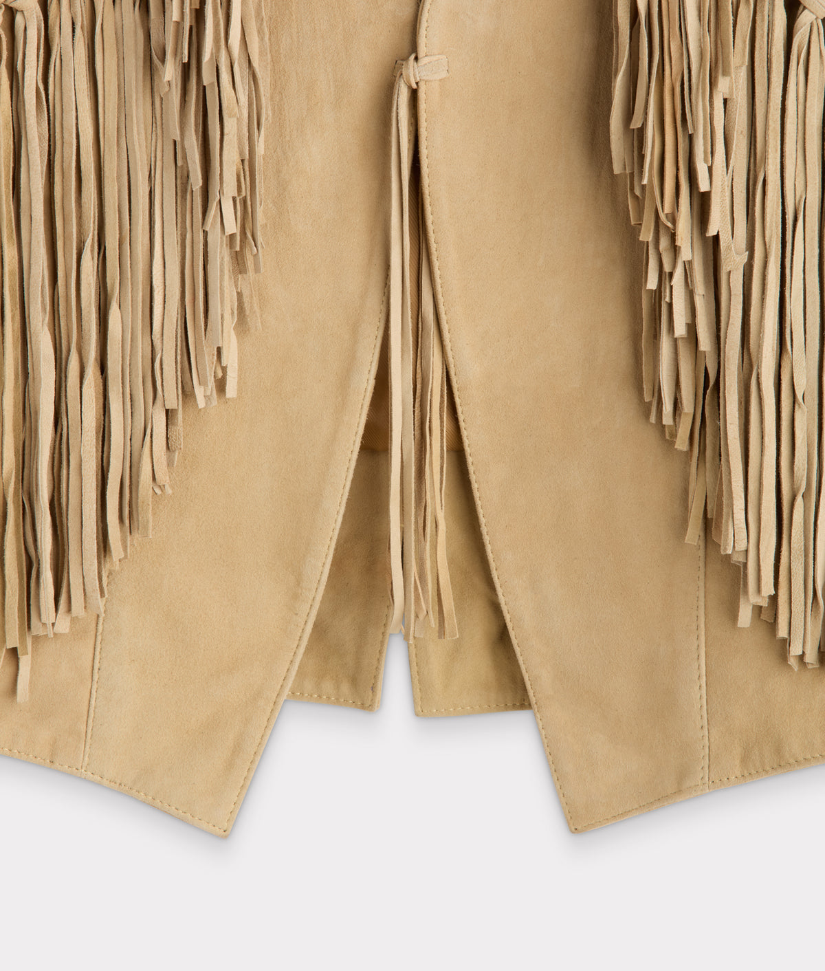 Dakota Suede Fringe Leather Vest :: Natural 6