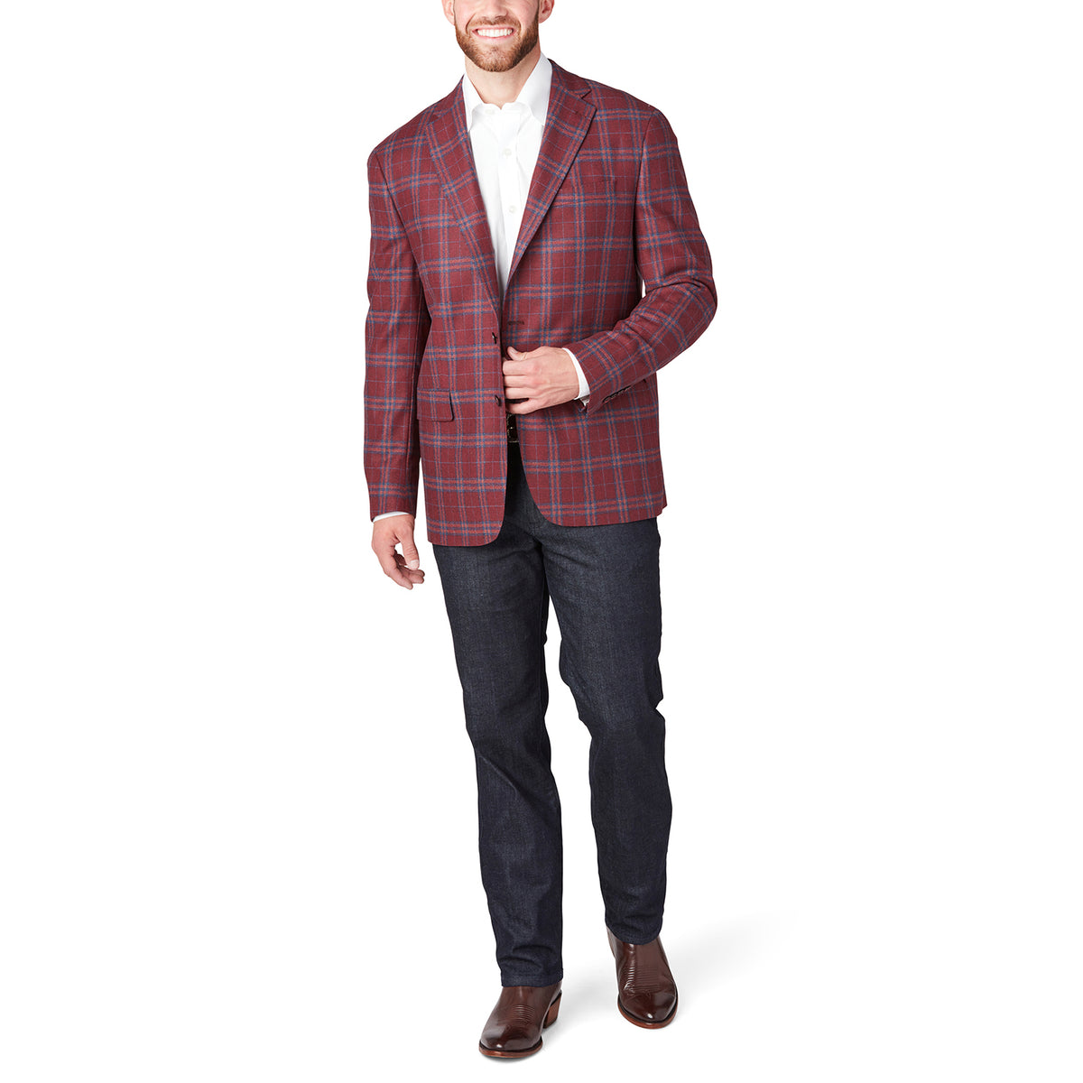 
    Lucchese Sport Coat :: Red And Blue Plaid