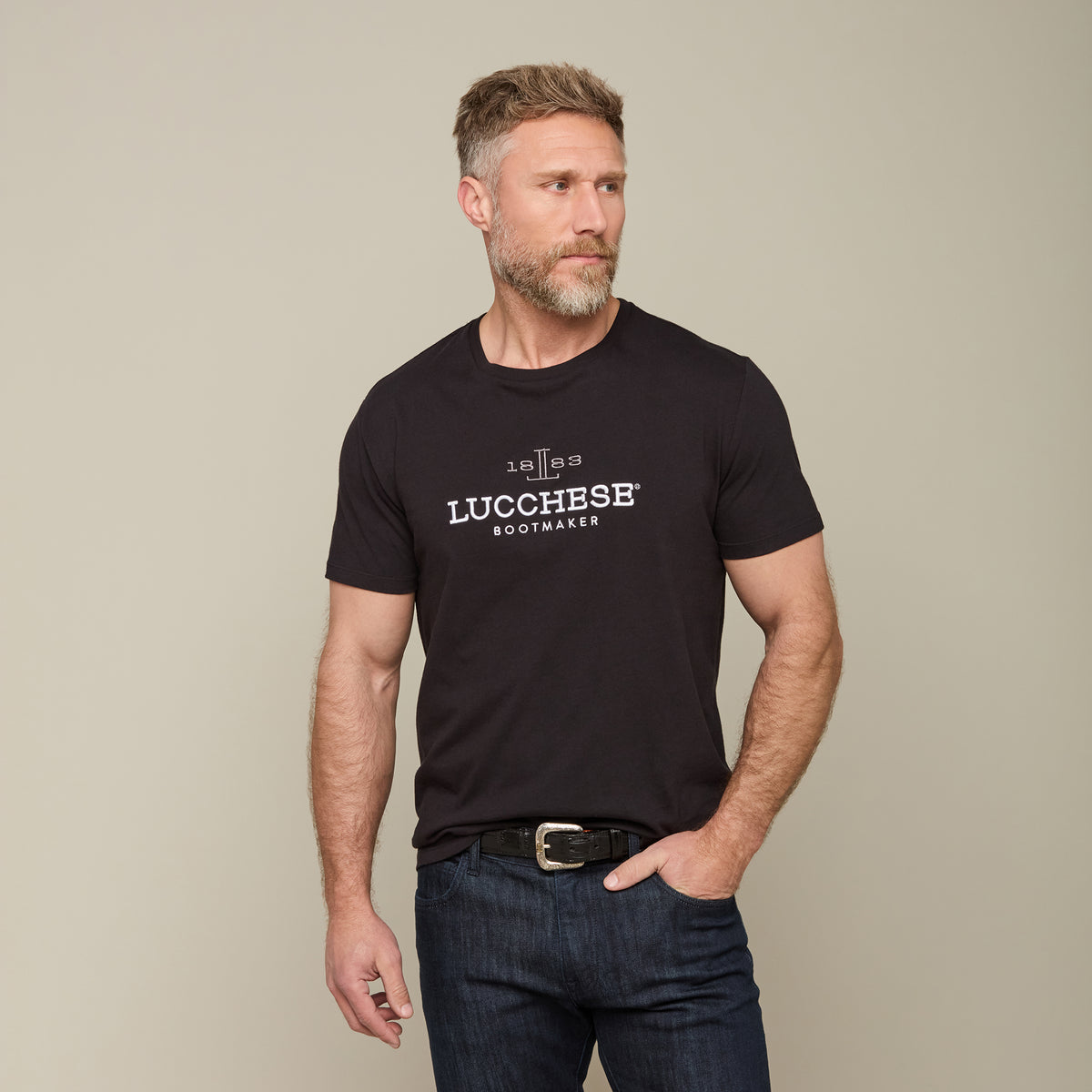 
    Men&#39;s Lucchese Classic Embroidered Tee :: Black