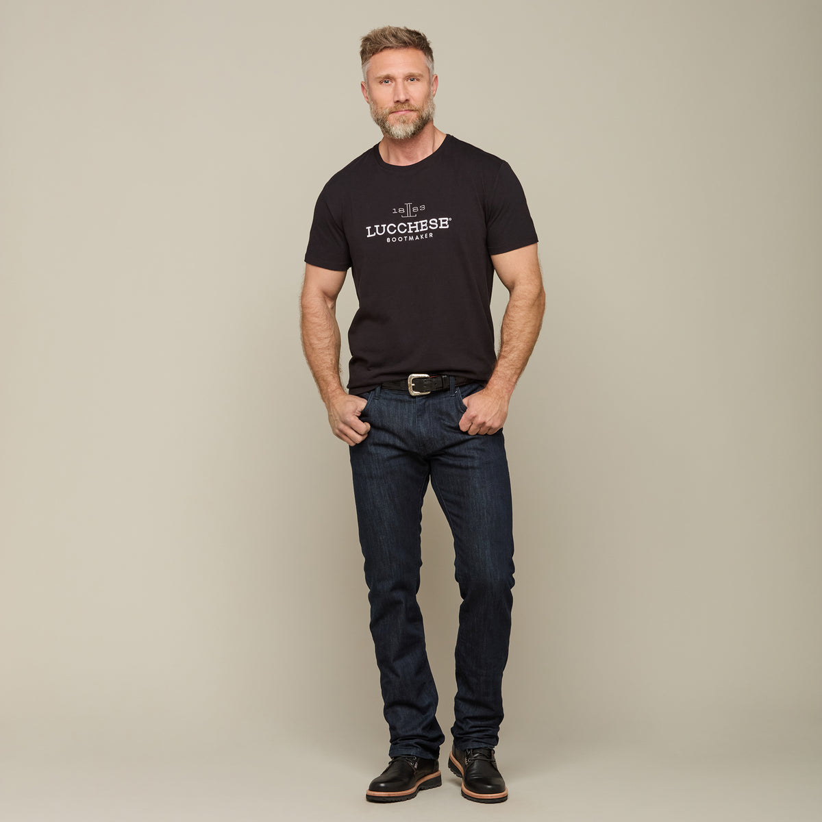 
    Men&#39;s Lucchese Classic Embroidered Tee :: Black