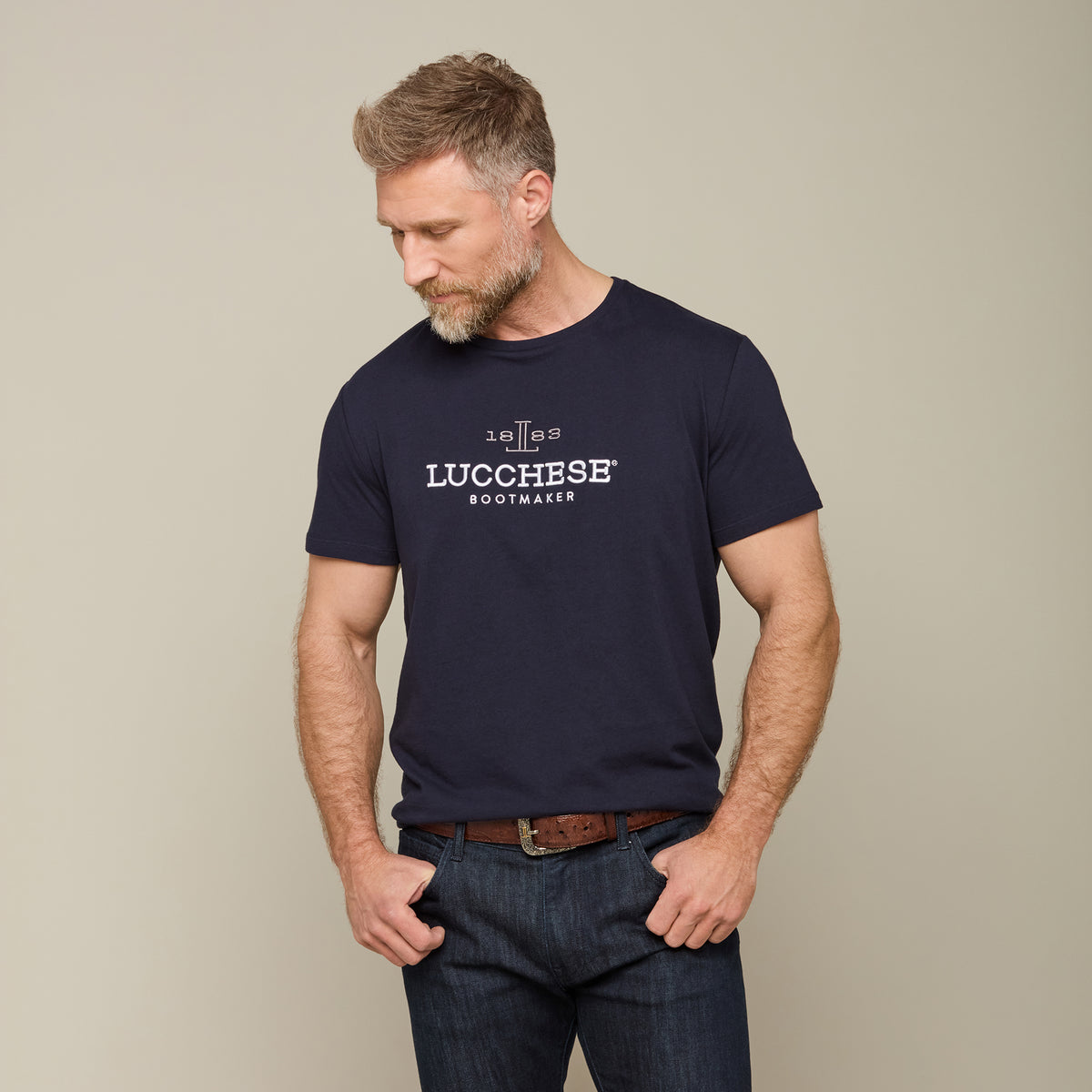 
    Men&#39;s Lucchese Classic Embroidered Tee :: Navy