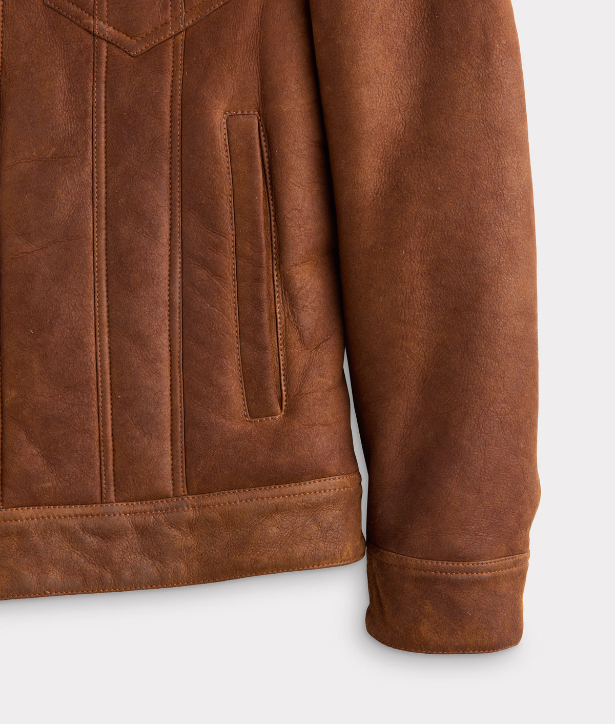 Kyle Shearling Trucker Jacket :: Cognac 4