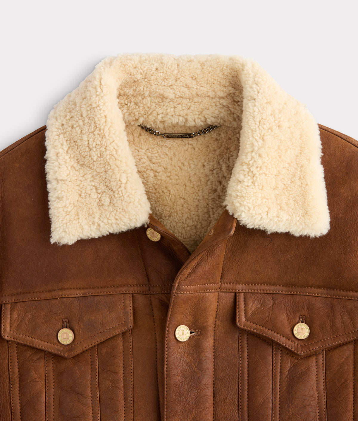 Kyle Shearling Trucker Jacket :: Cognac 5