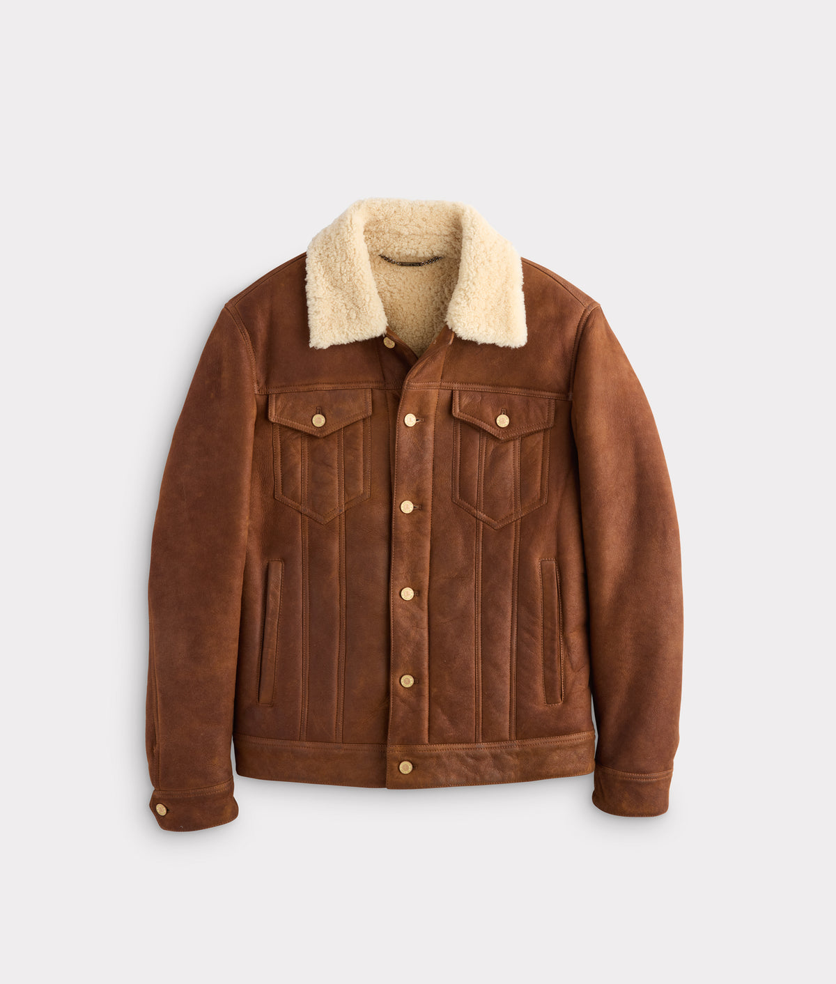 Kyle Shearling Trucker Jacket :: Cognac 1