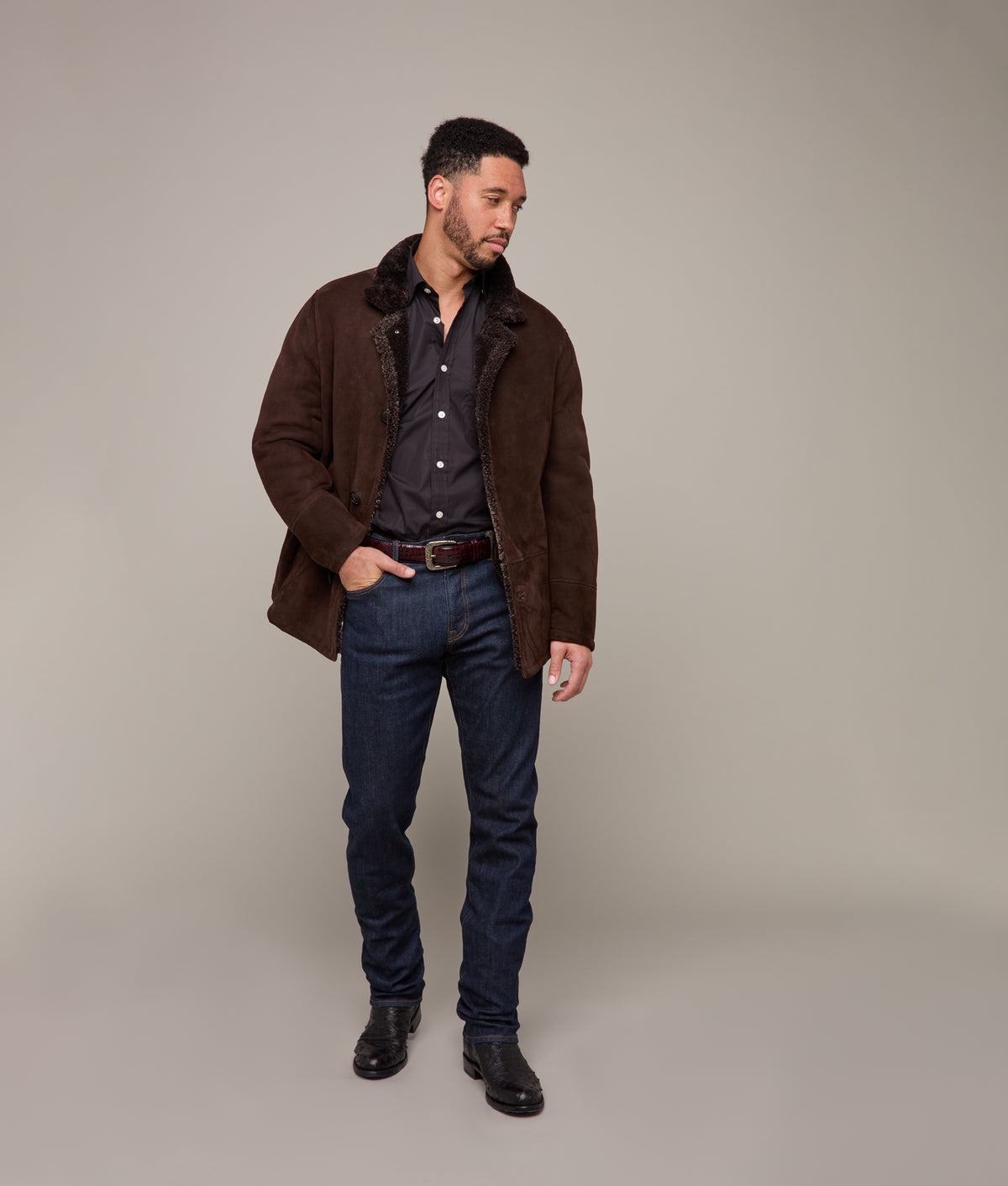 Bruce Shearling Coat :: Espresso 5