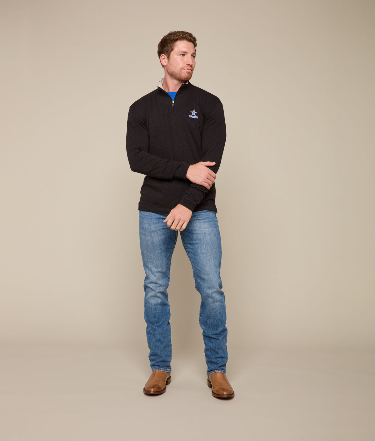 Lucchese x Dallas Cowboys Quarter Zip :: Black 2