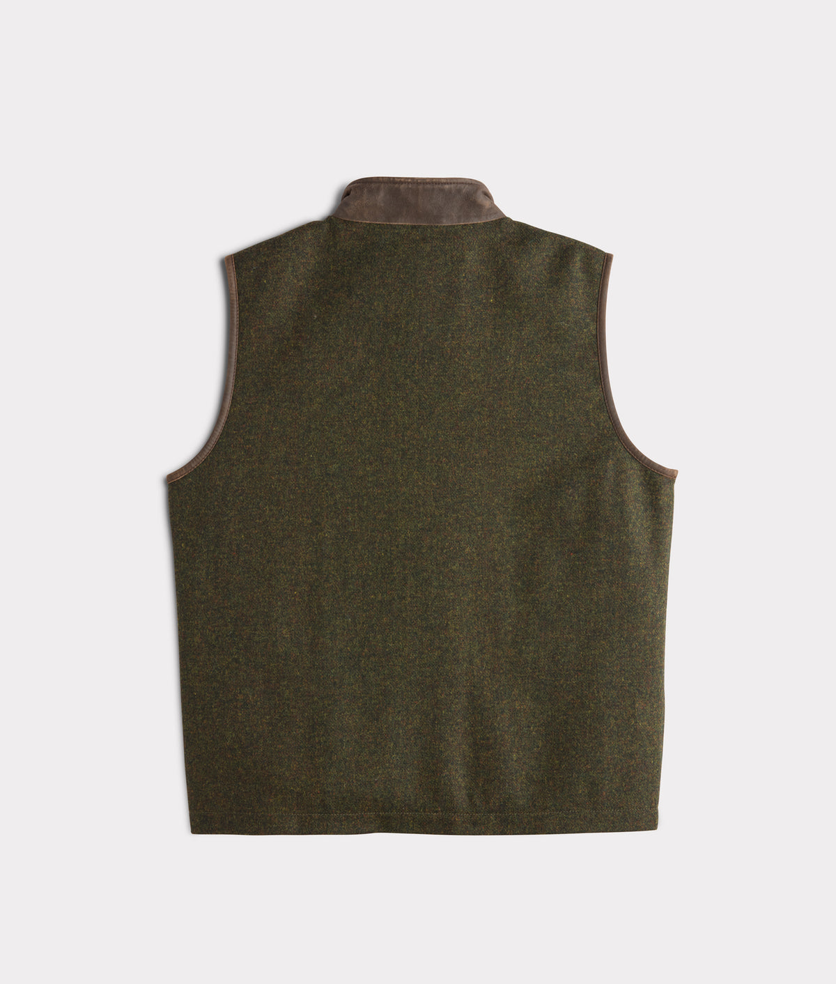 Asheville Wool Vest With Leather Trim :: Forest Green 3