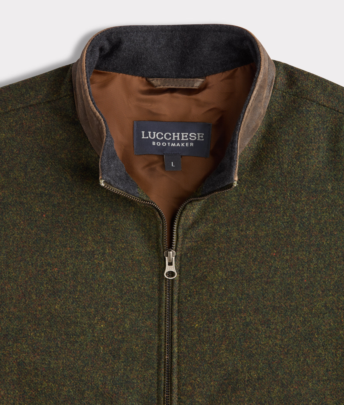 Asheville Wool Vest With Leather Trim :: Forest Green 4