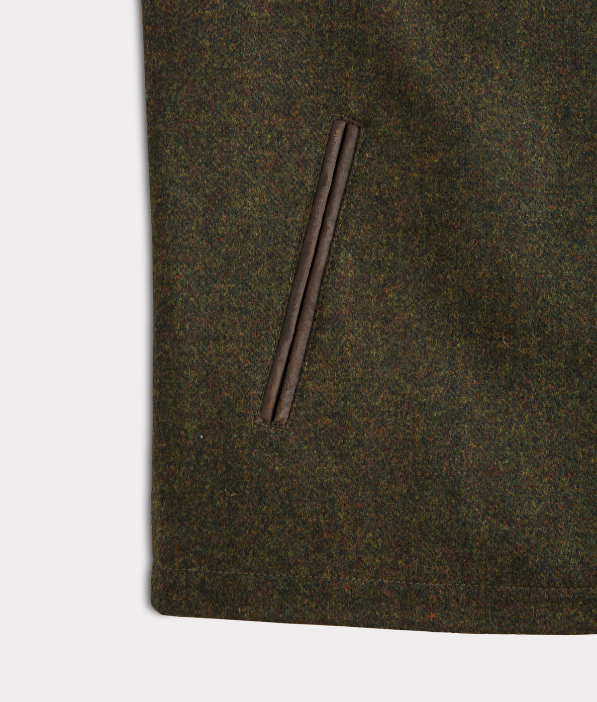 Asheville Wool Vest With Leather Trim :: Forest Green 6