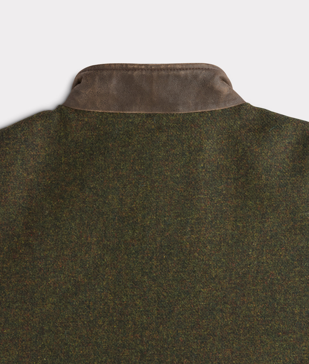 Asheville Wool Vest With Leather Trim :: Forest Green 8