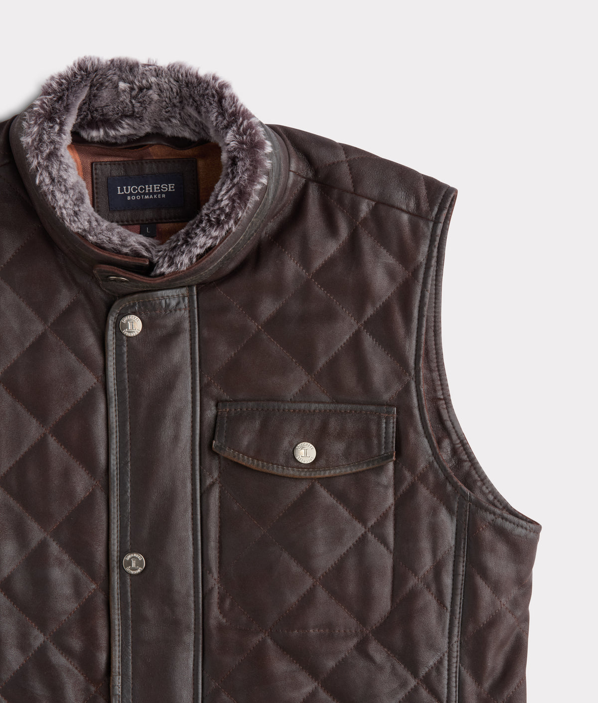 Vail Quilted Leather Vest :: Espresso 5