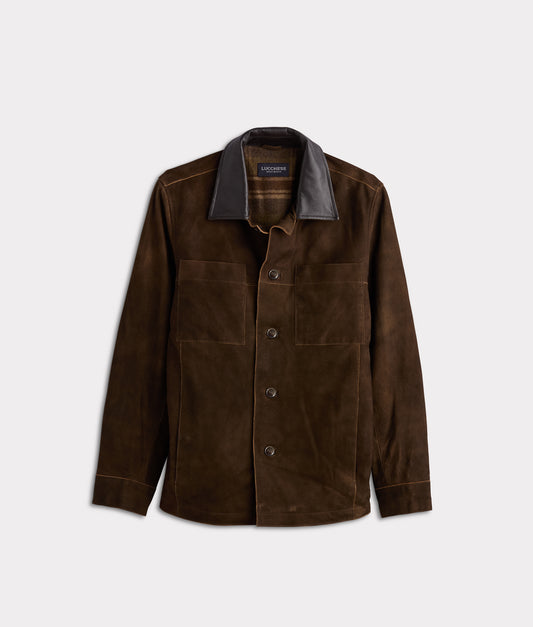 Walker Jacket With Leather Collar :: Brown