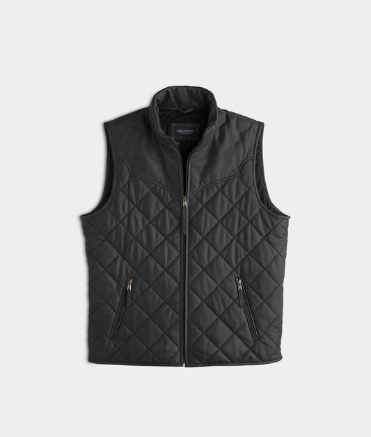 Mccoy Lamb Leather Puff Vest :: Black