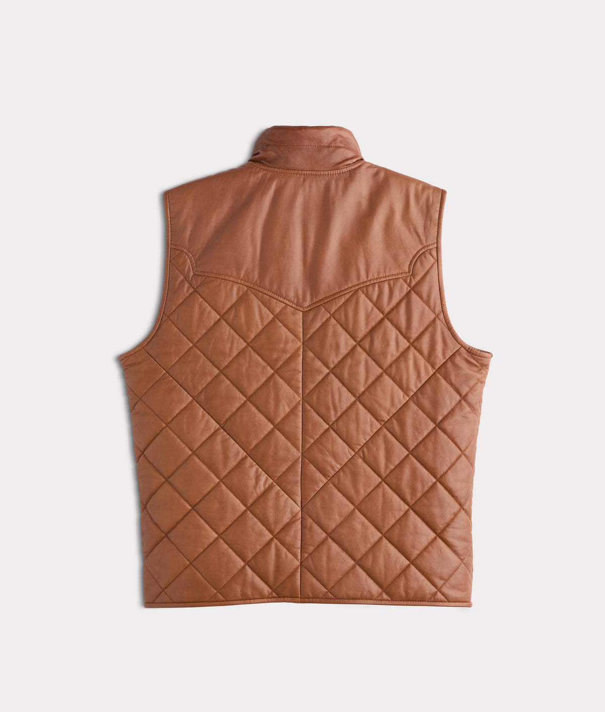 McCoy Lamb Leather Puff Vest :: Cognac 3