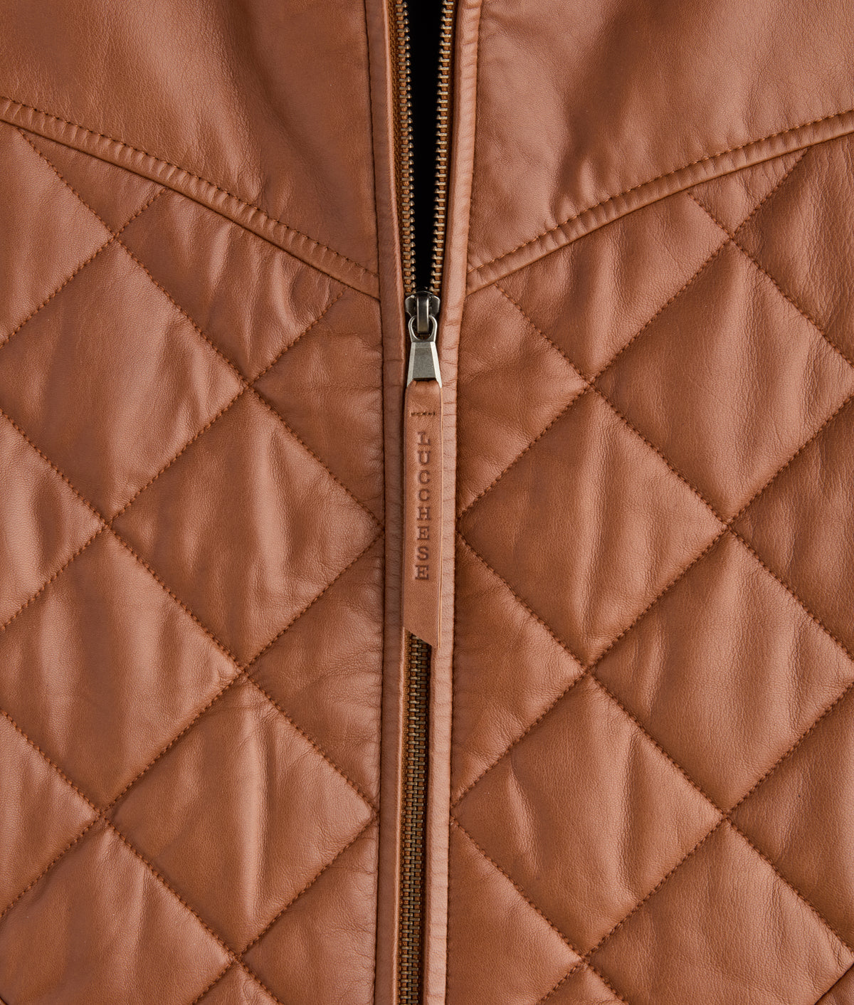 McCoy Lamb Leather Puff Vest :: Cognac 6
