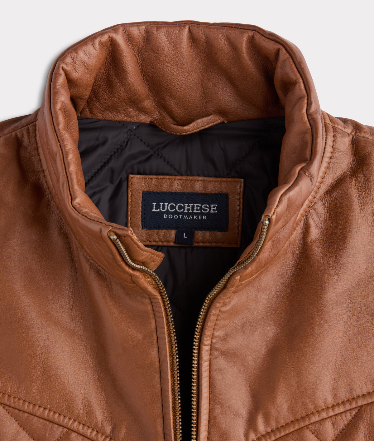 McCoy Lamb Leather Puff Vest :: Cognac 5