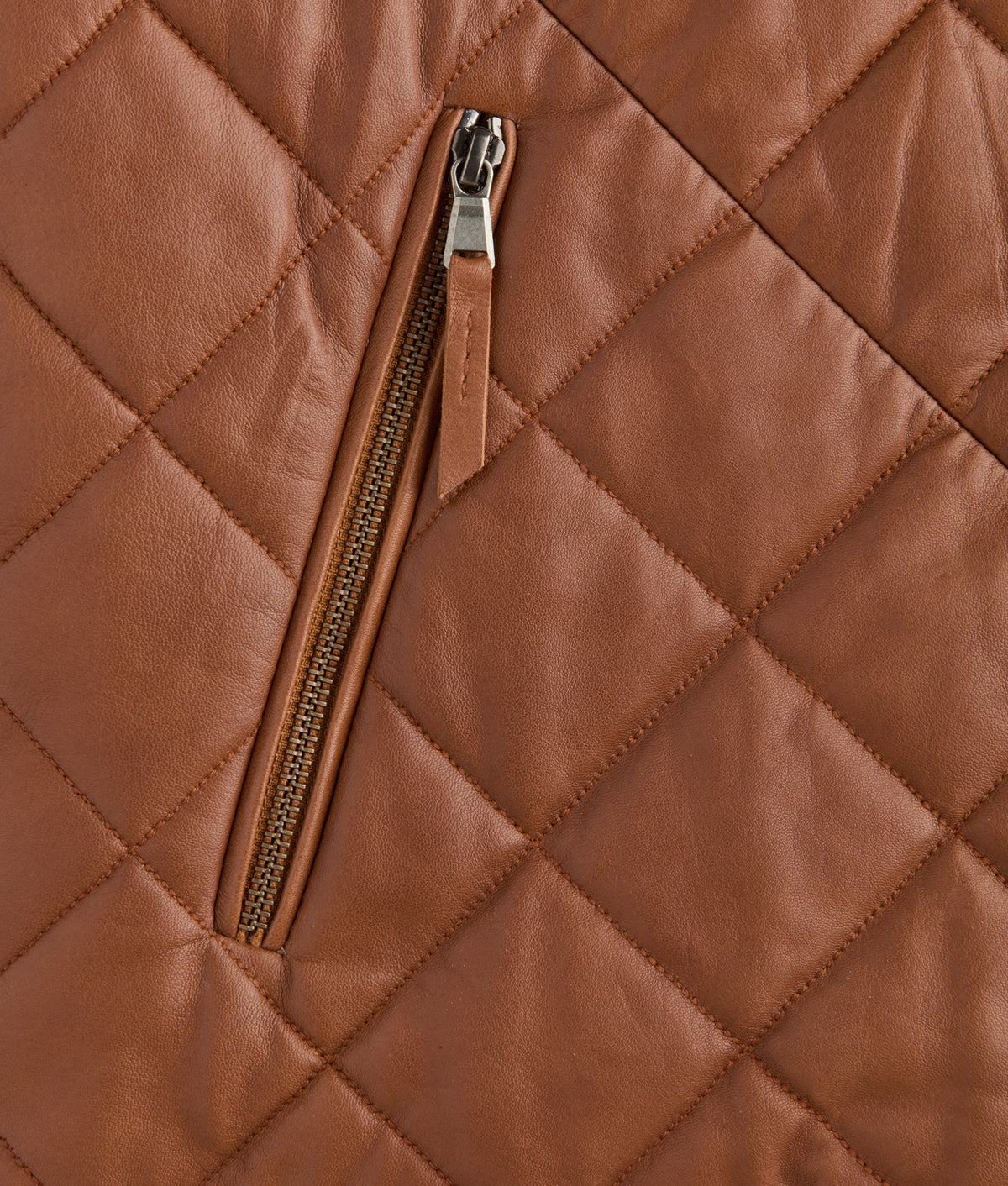 McCoy Lamb Leather Puff Vest :: Cognac 9