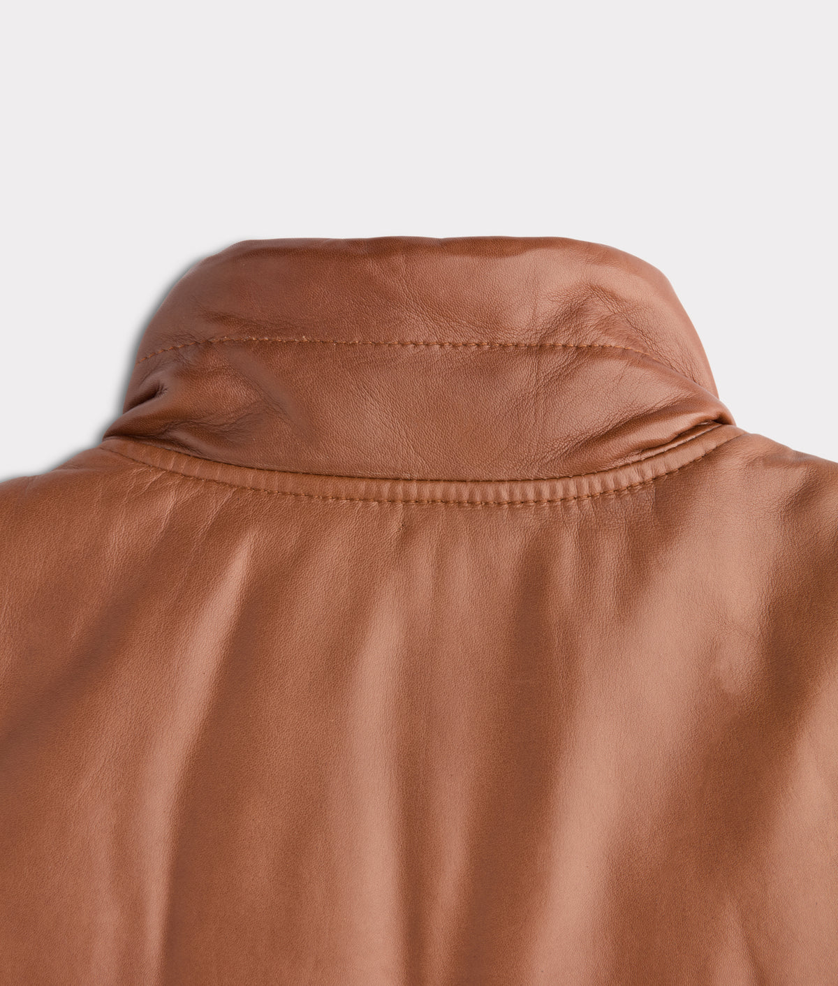 McCoy Lamb Leather Puff Vest :: Cognac 15
