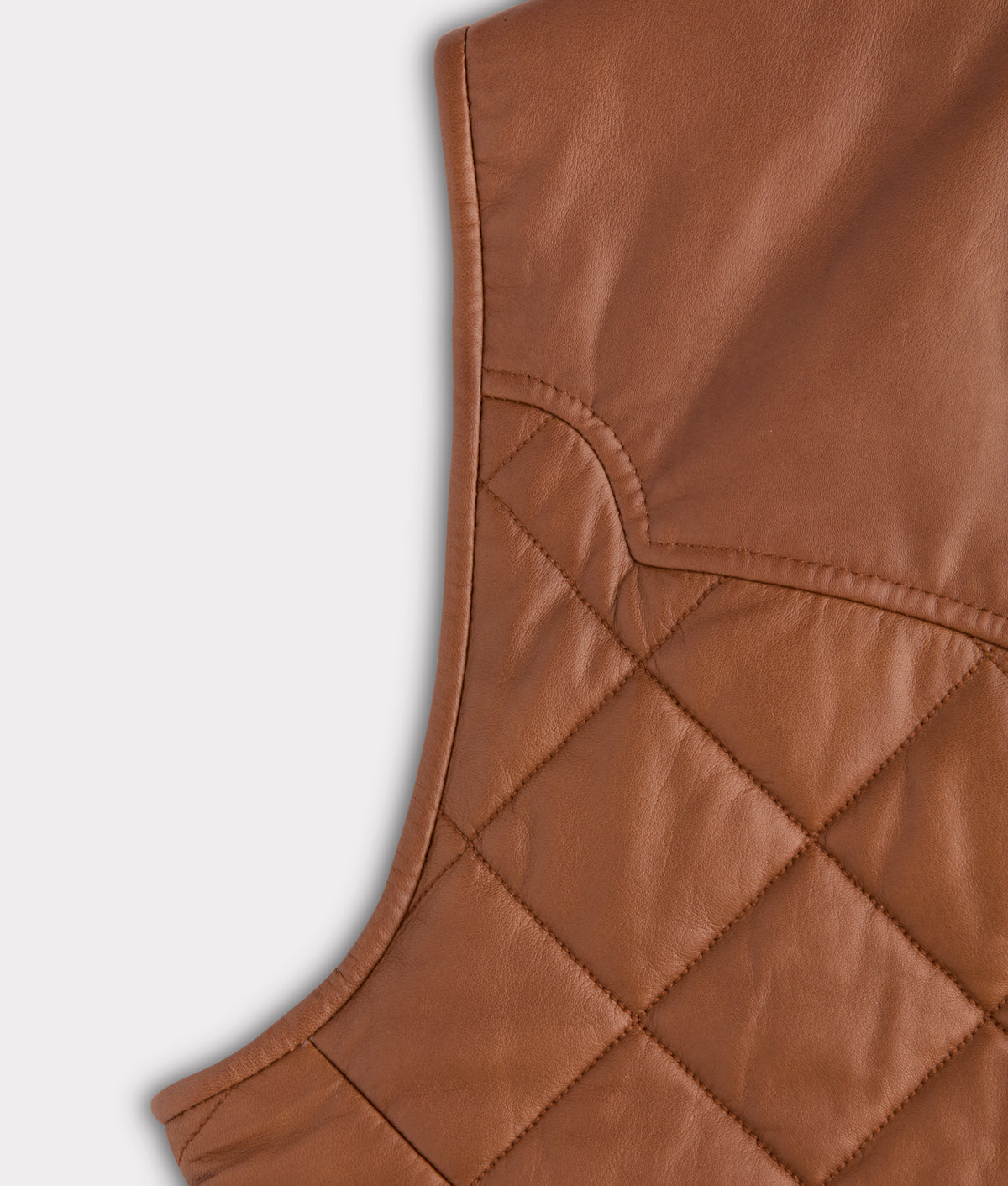 McCoy Lamb Leather Puff Vest :: Cognac 4