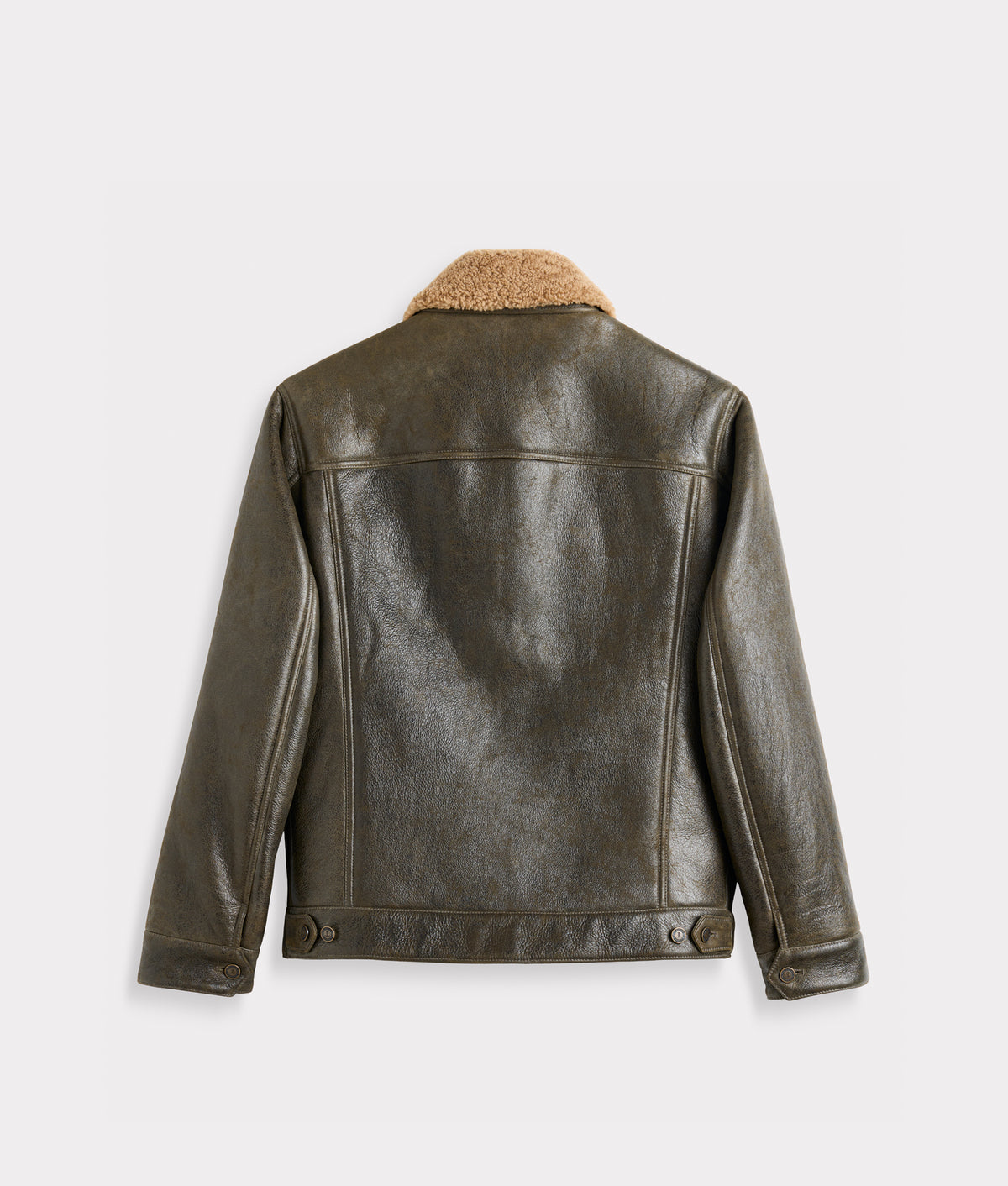 Shearling Trucker Jacket :: Olive 2