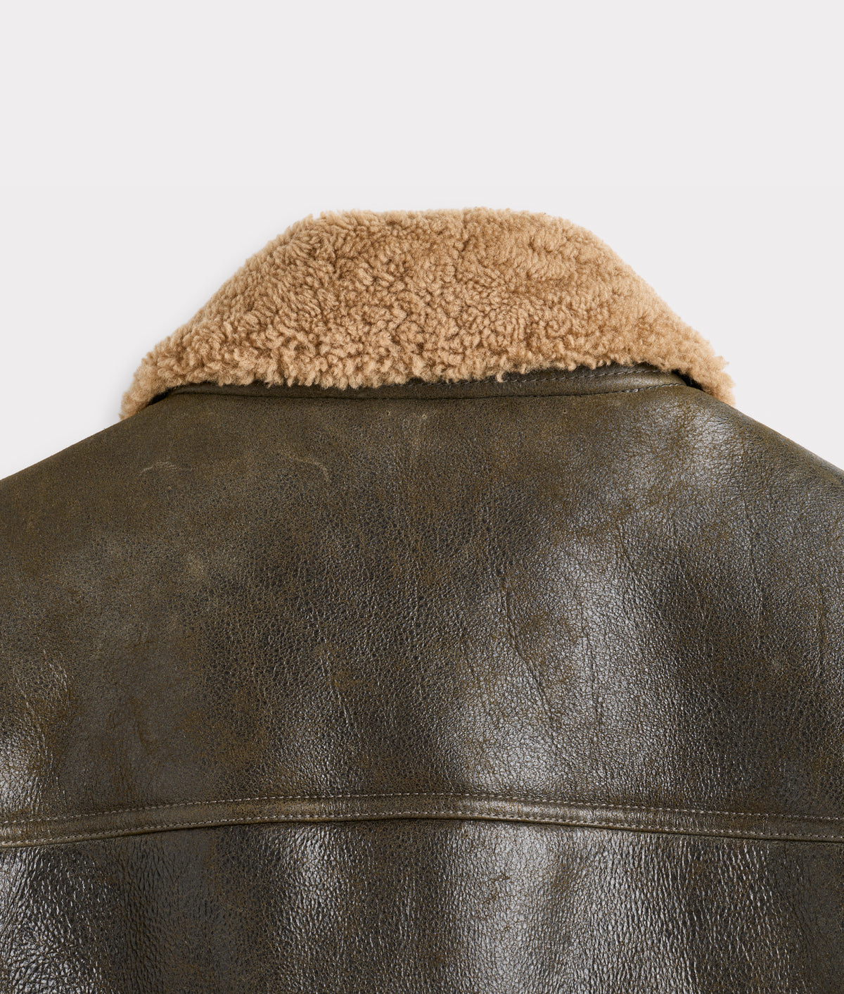 Shearling Trucker Jacket :: Olive 8