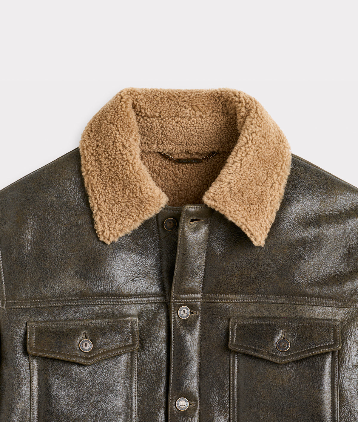 Shearling Trucker Jacket :: Olive 4