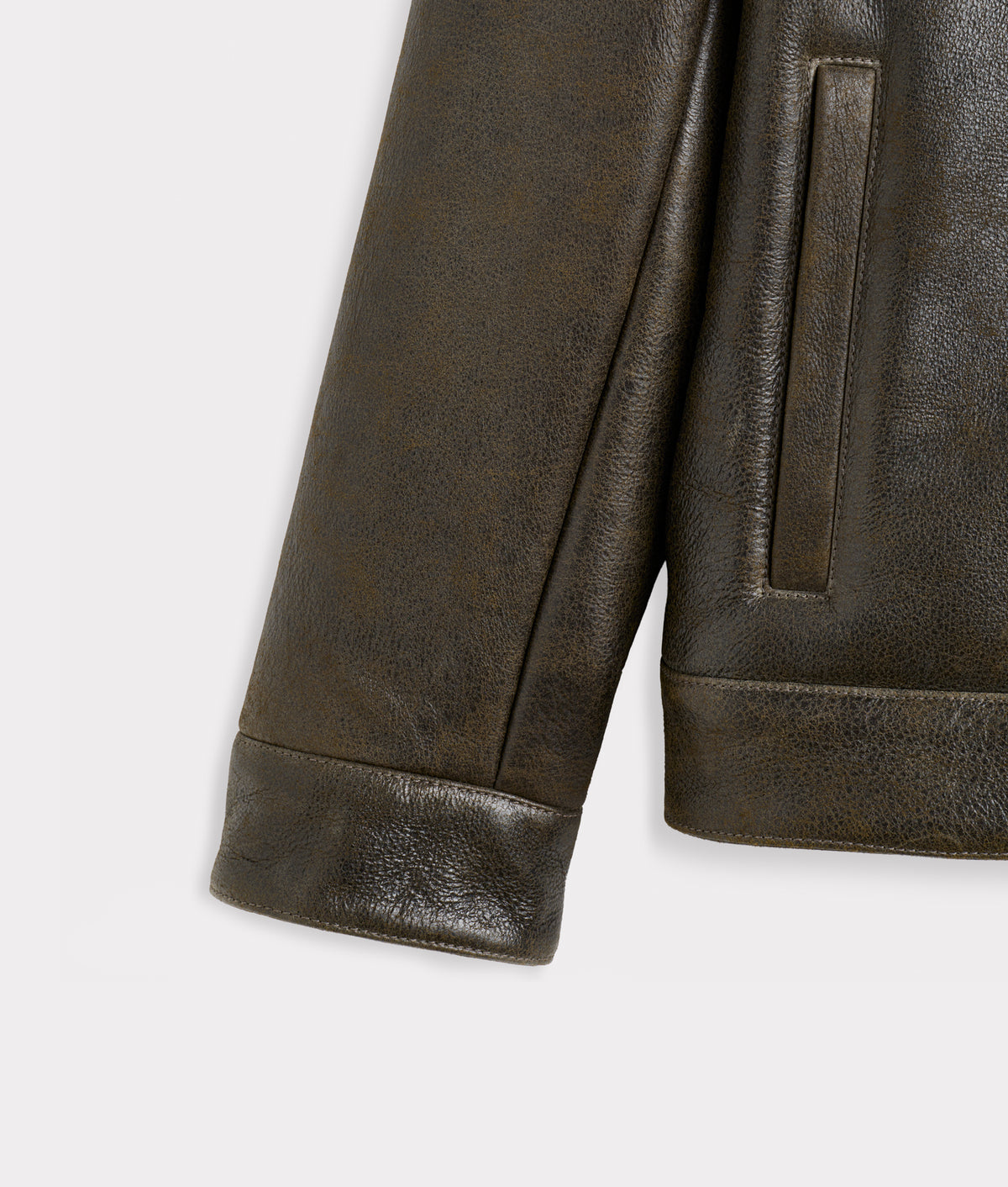 Shearling Trucker Jacket :: Olive 7