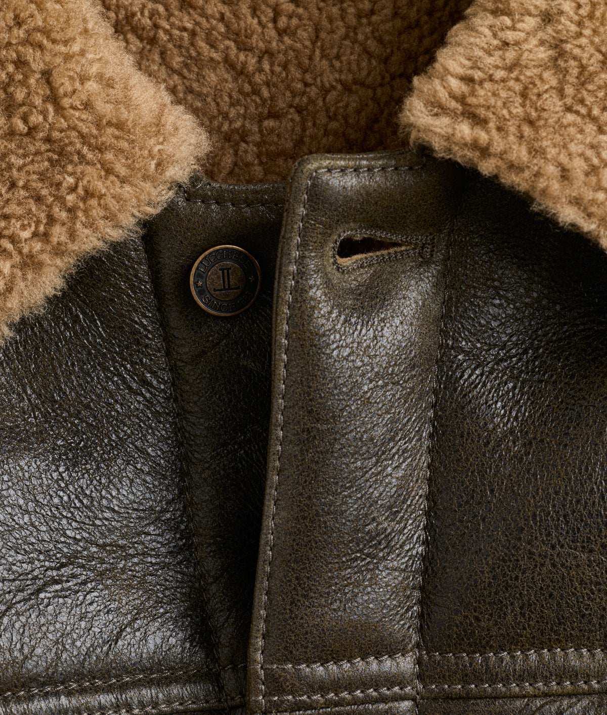 Shearling Trucker Jacket :: Olive 5