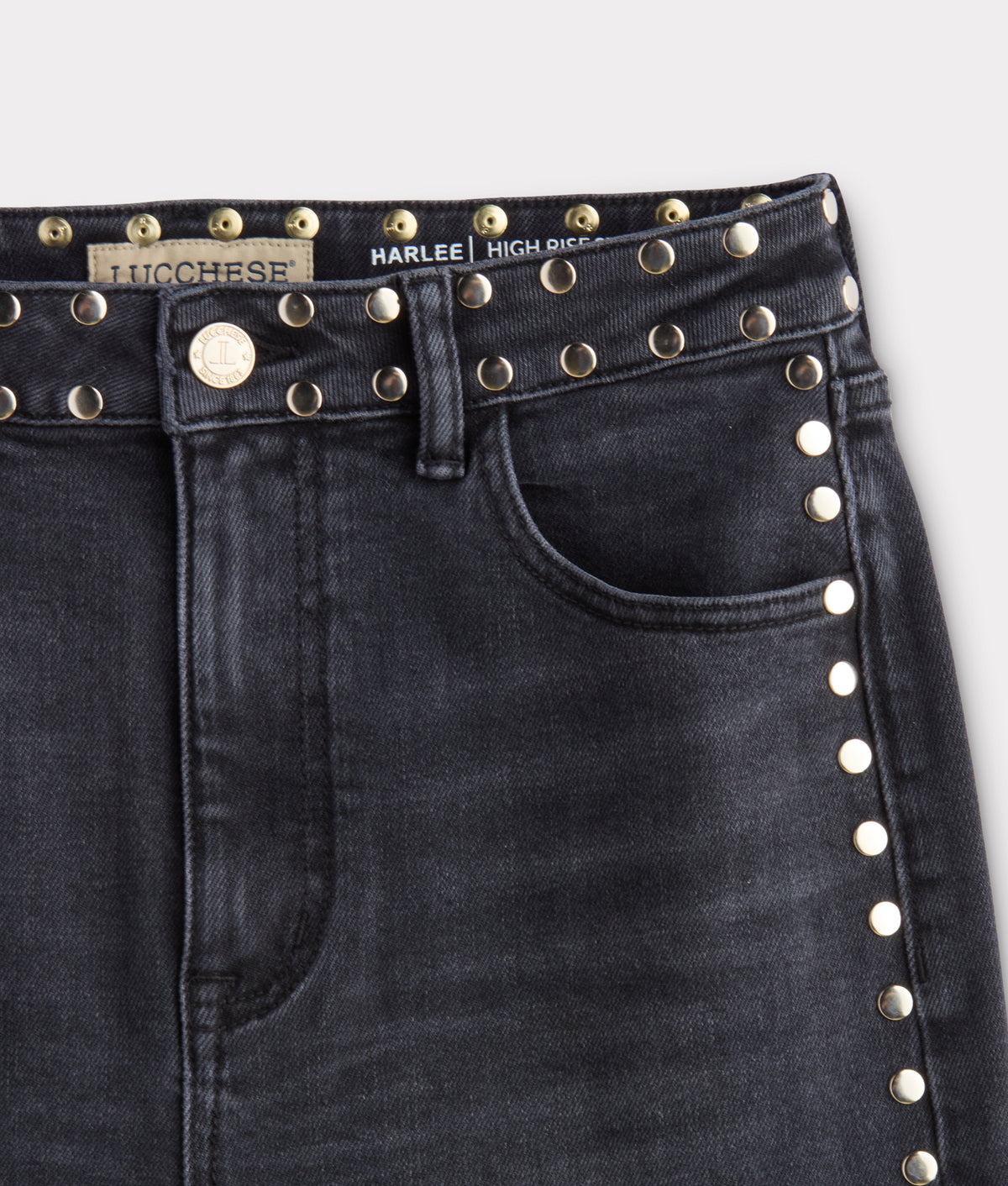 Briar High-Rise Straight Leg Jean :: Chimney With Studs 4