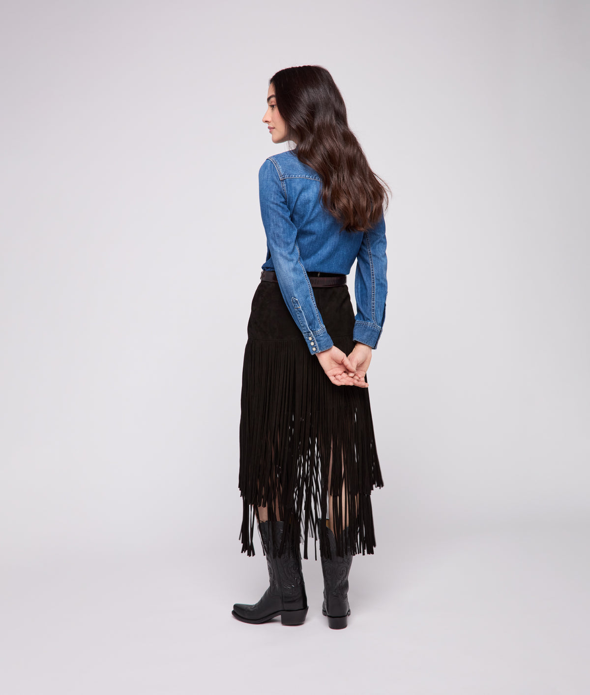 Rhiannon Fringe Skirt :: Black 9