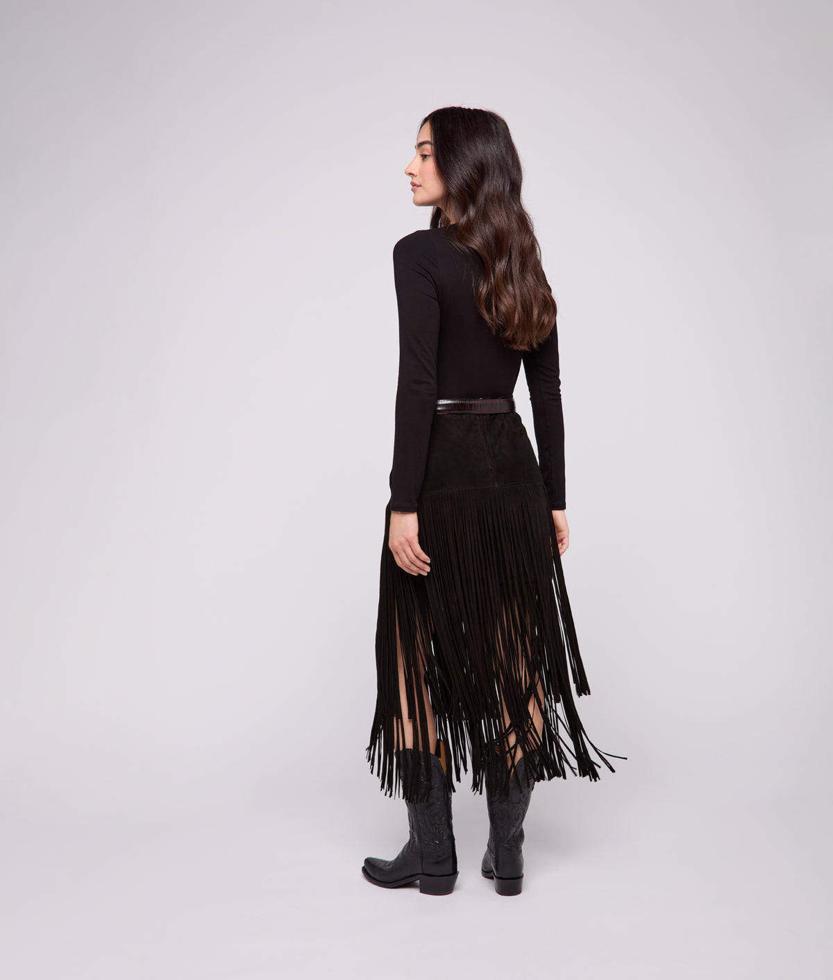 Rhiannon Fringe Skirt :: Black 6