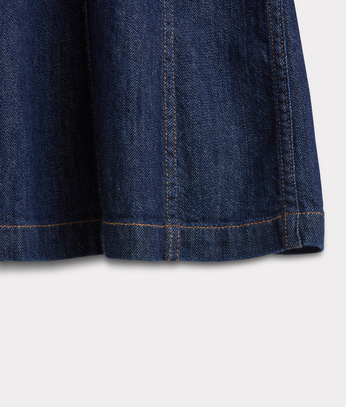 Rita Leather Yoke Denim Dress :: Dark Denim 8