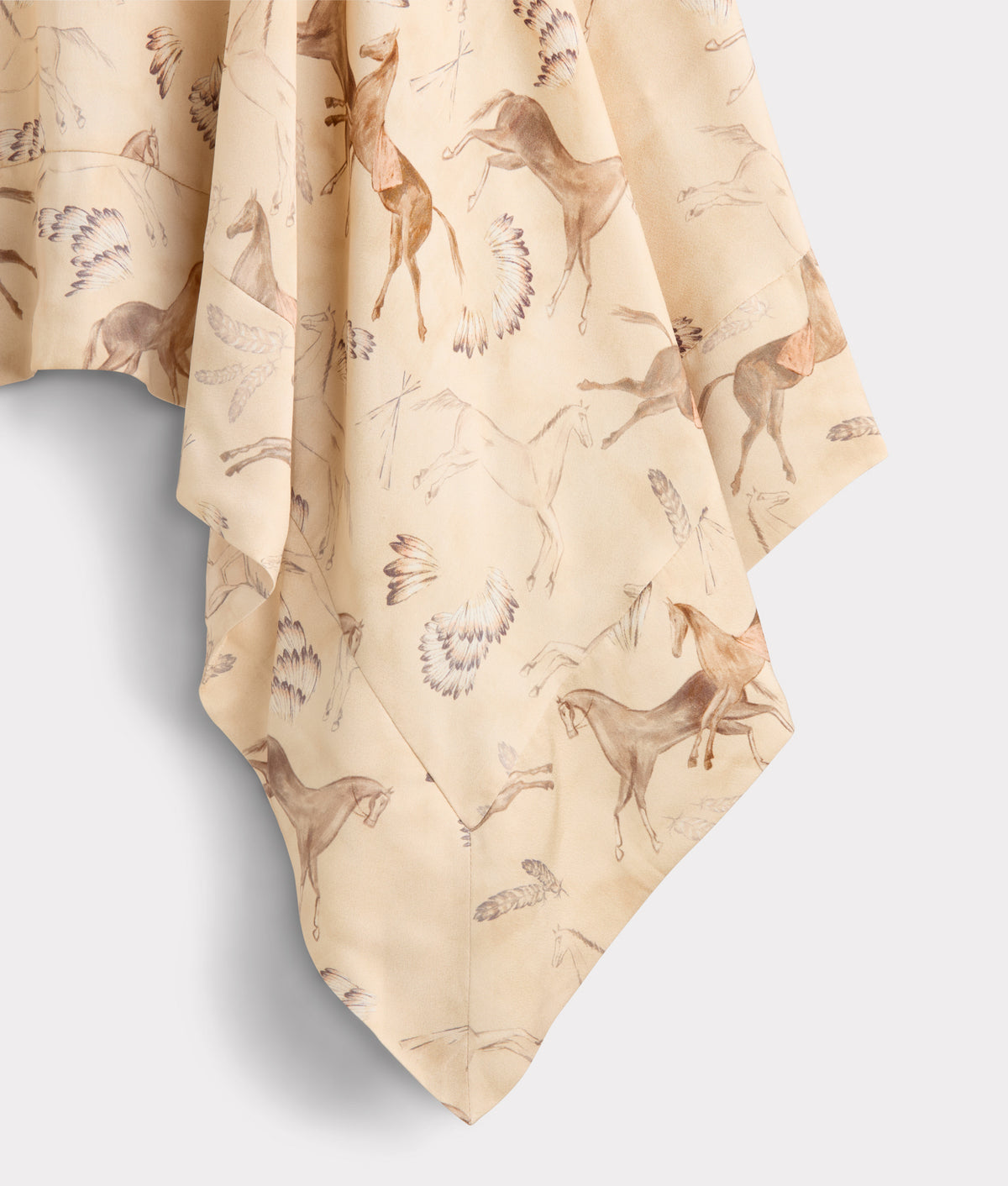 Chenay Equestrian Print Hankerchief Skirt :: Tan 8
