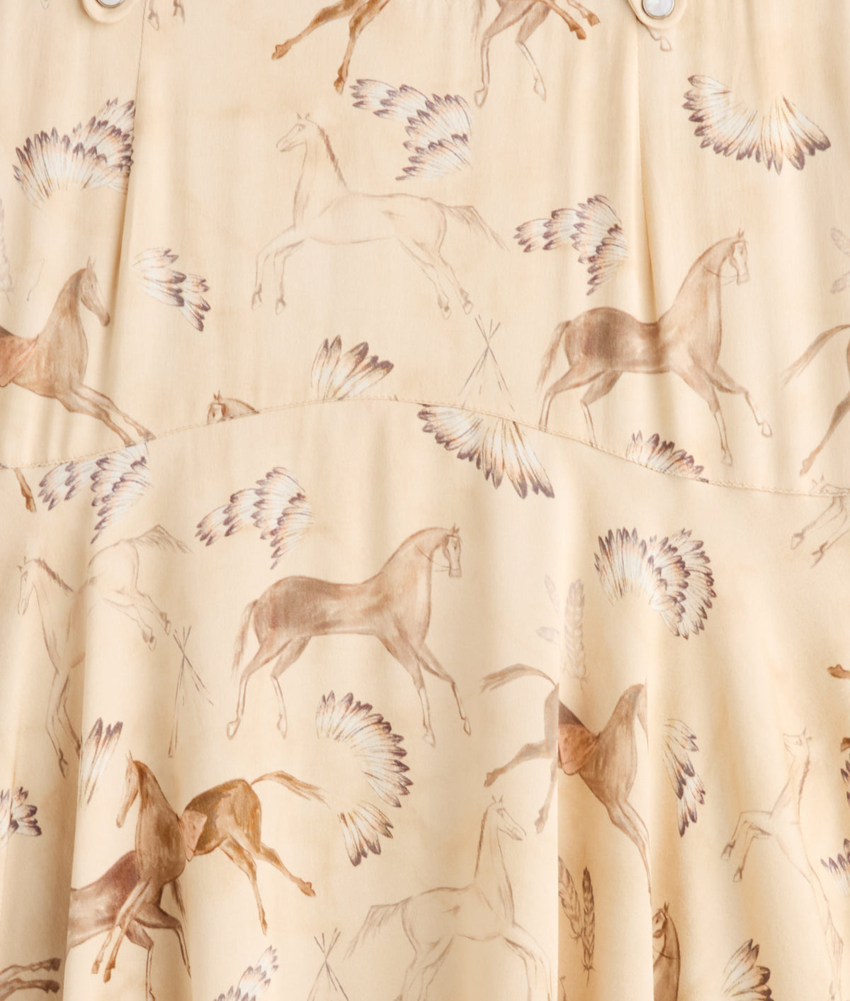 Chenay Equestrian Print Hankerchief Skirt :: Tan 9