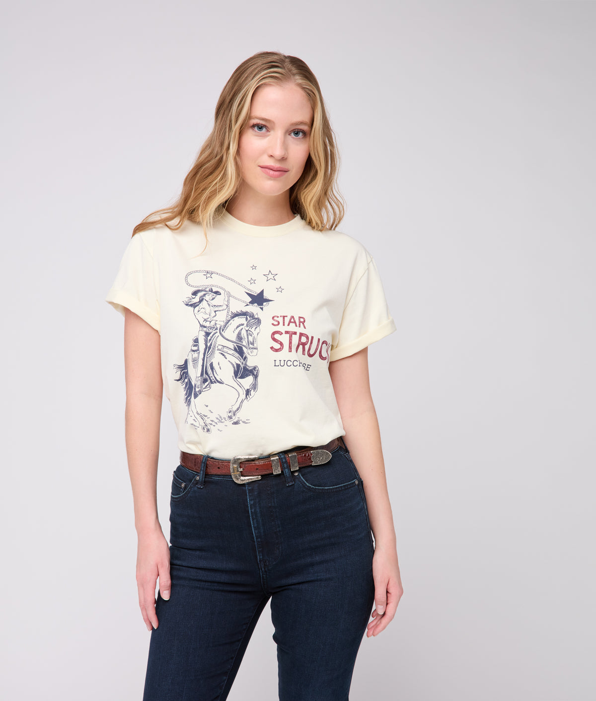 Star Struck Cowgirl Tee :: Ivory 9
