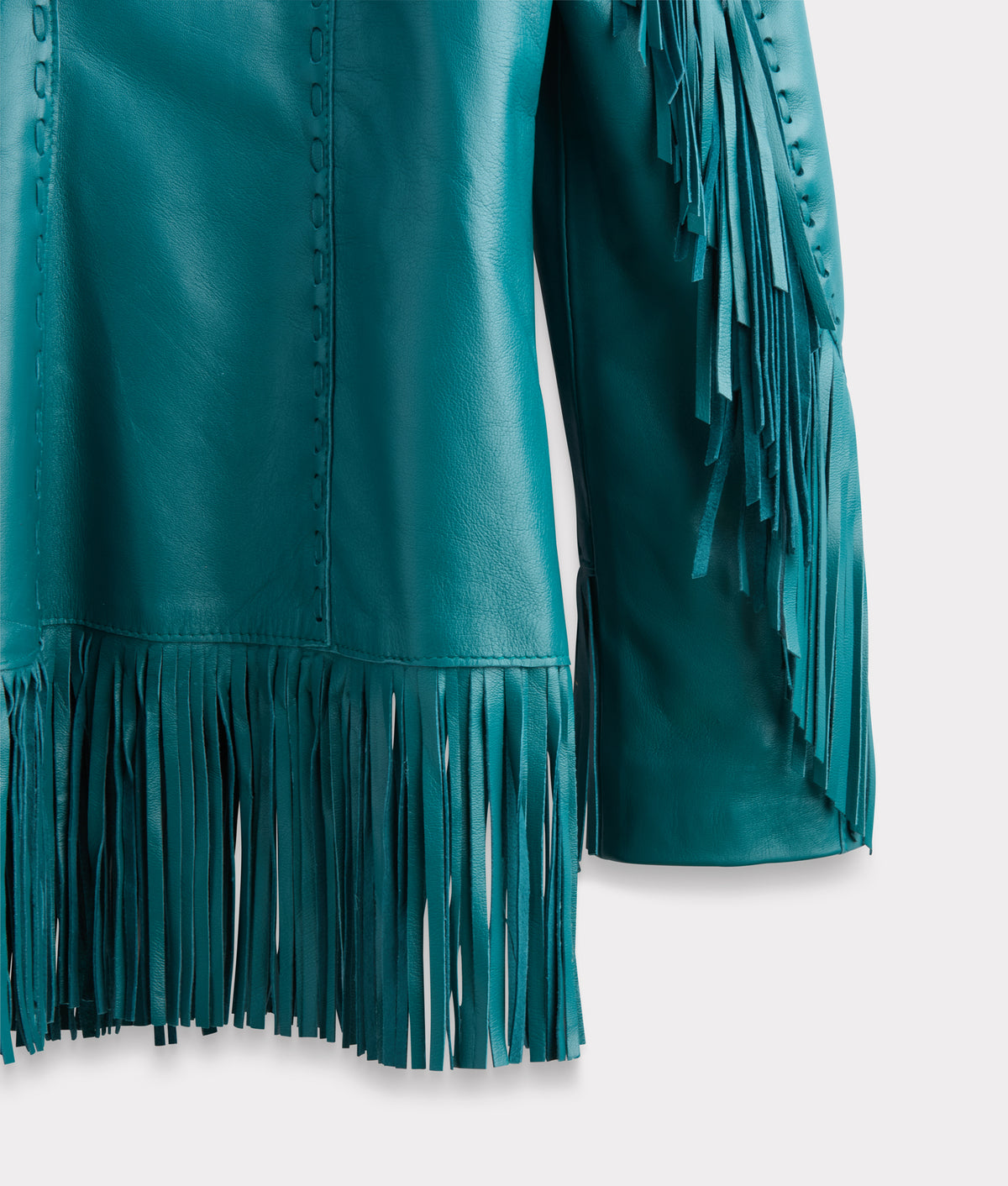 Tallulah Fringe Jacket :: Teal 4