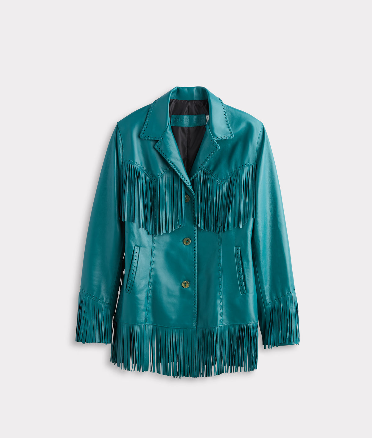 Tallulah Fringe Jacket :: Teal 1