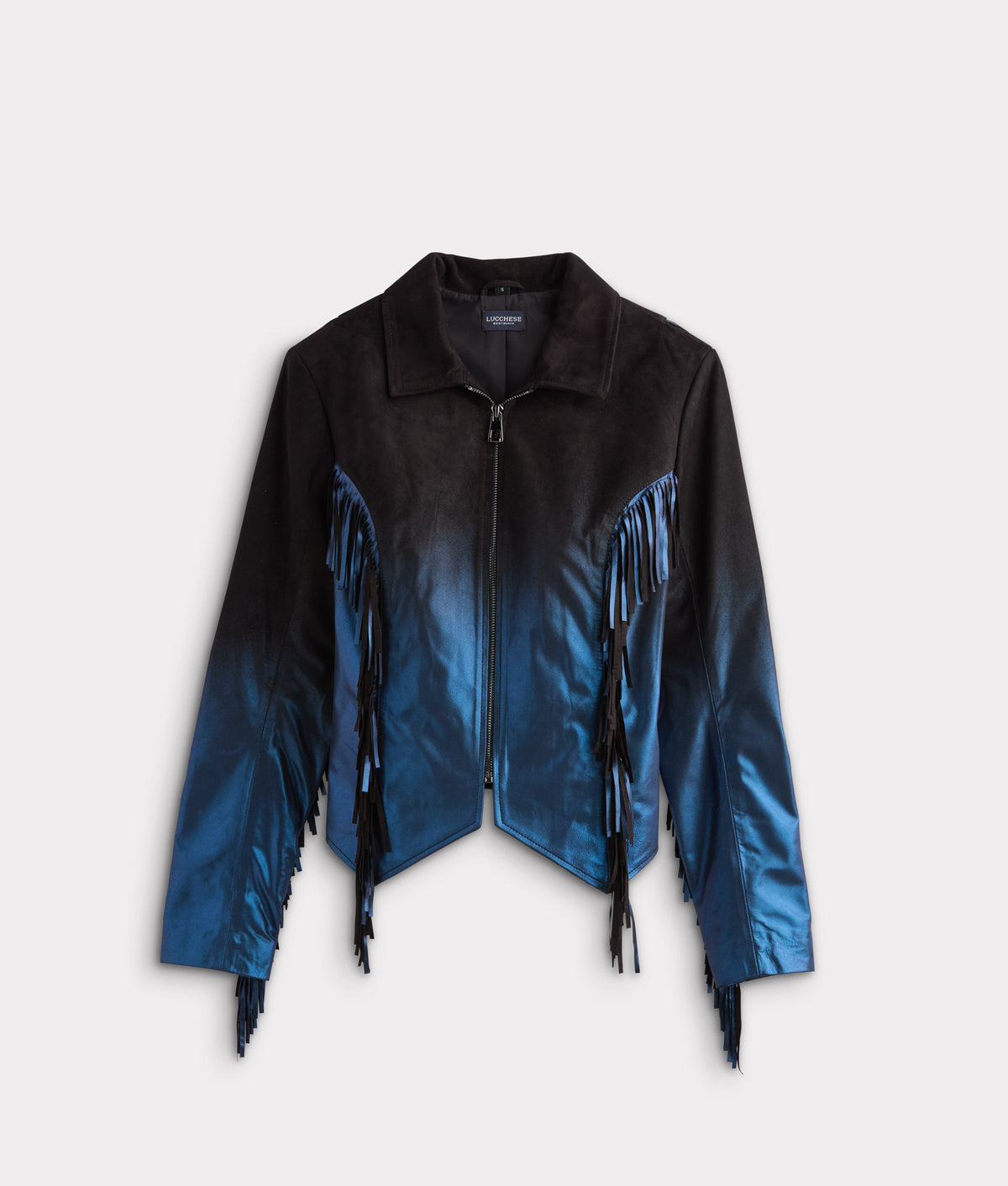 Nightfall Fringe Jacket :: Black/Blue 1