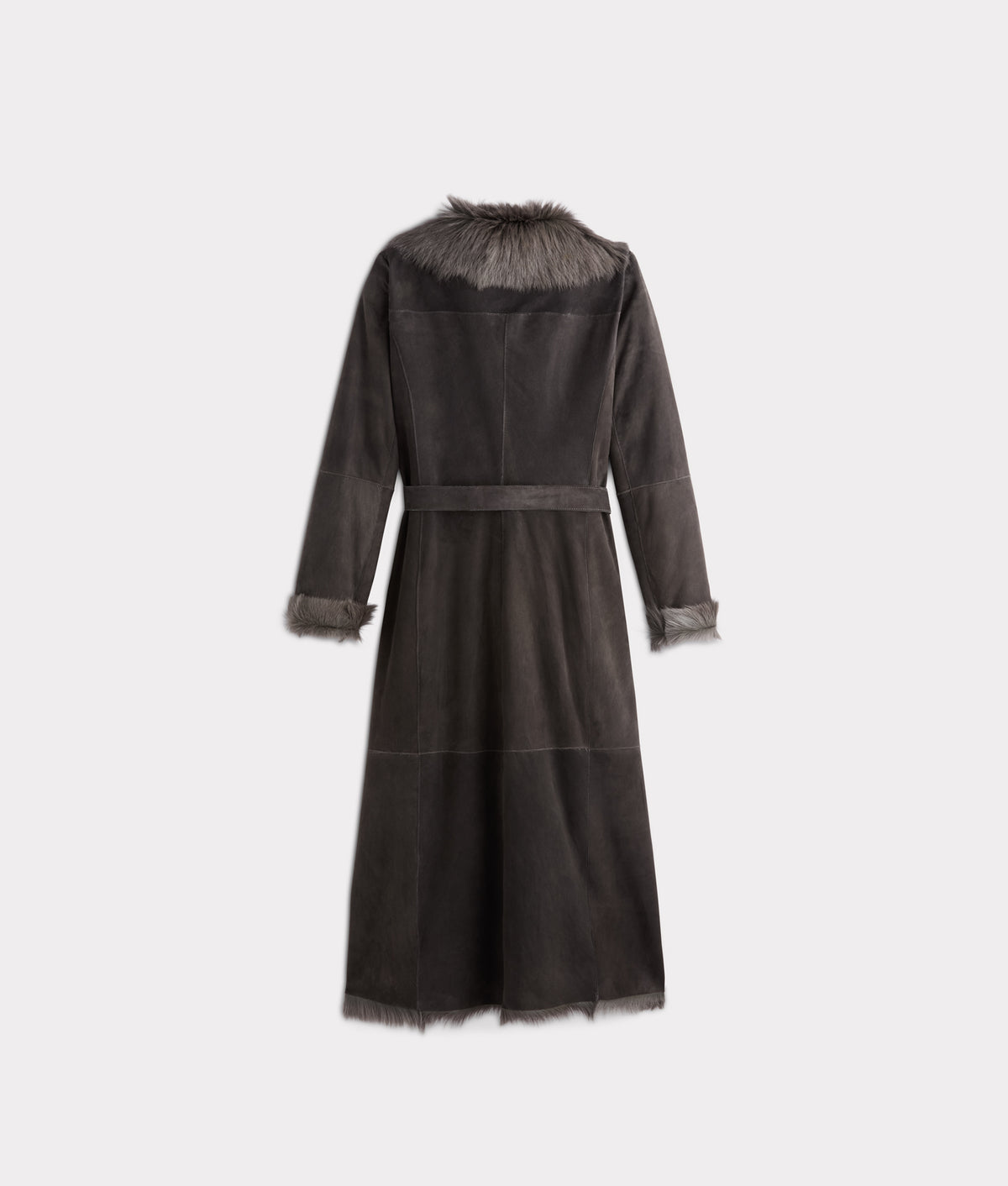 Tatum Kidskin Goat Coat With Belt :: Grey 2