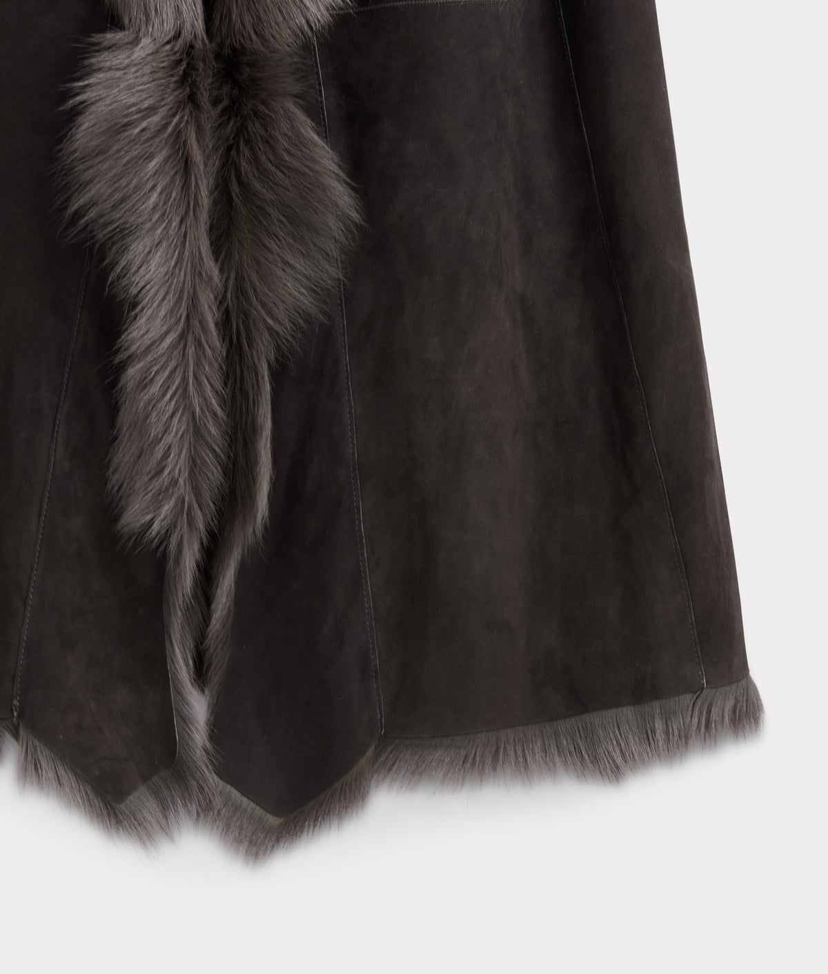 Tatum Kidskin Goat Coat With Belt :: Grey 5