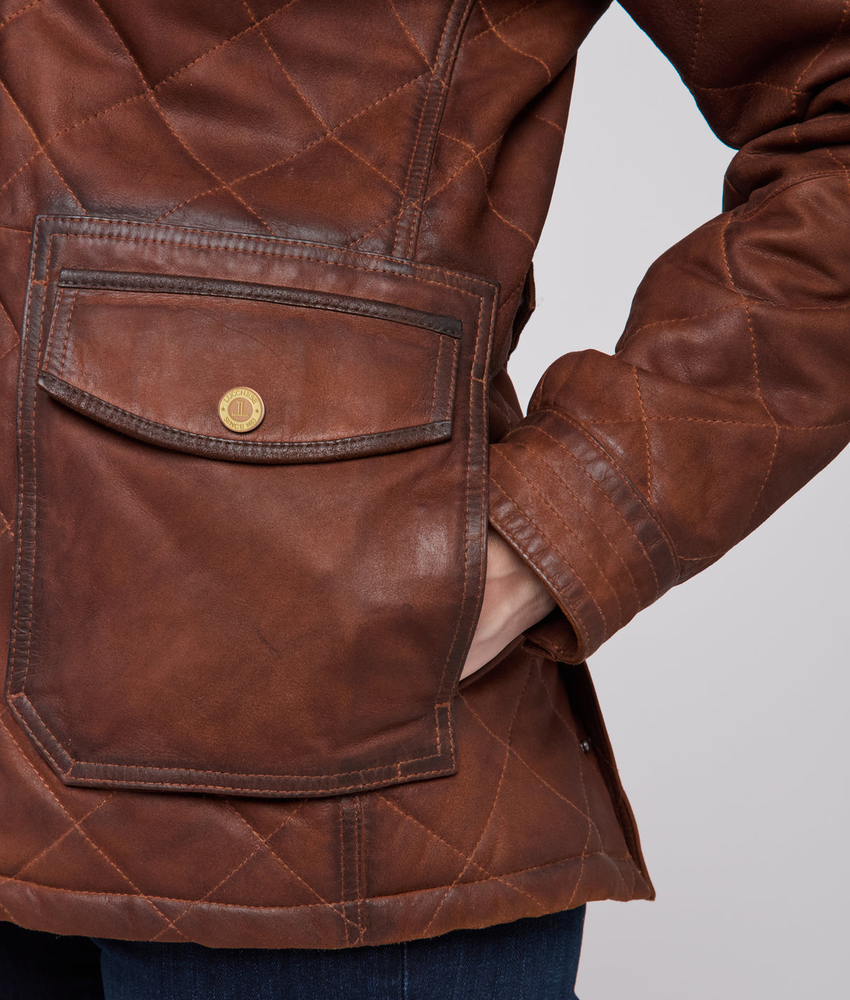Wasatch Quilted Leather Jacket :: Bourbon 8