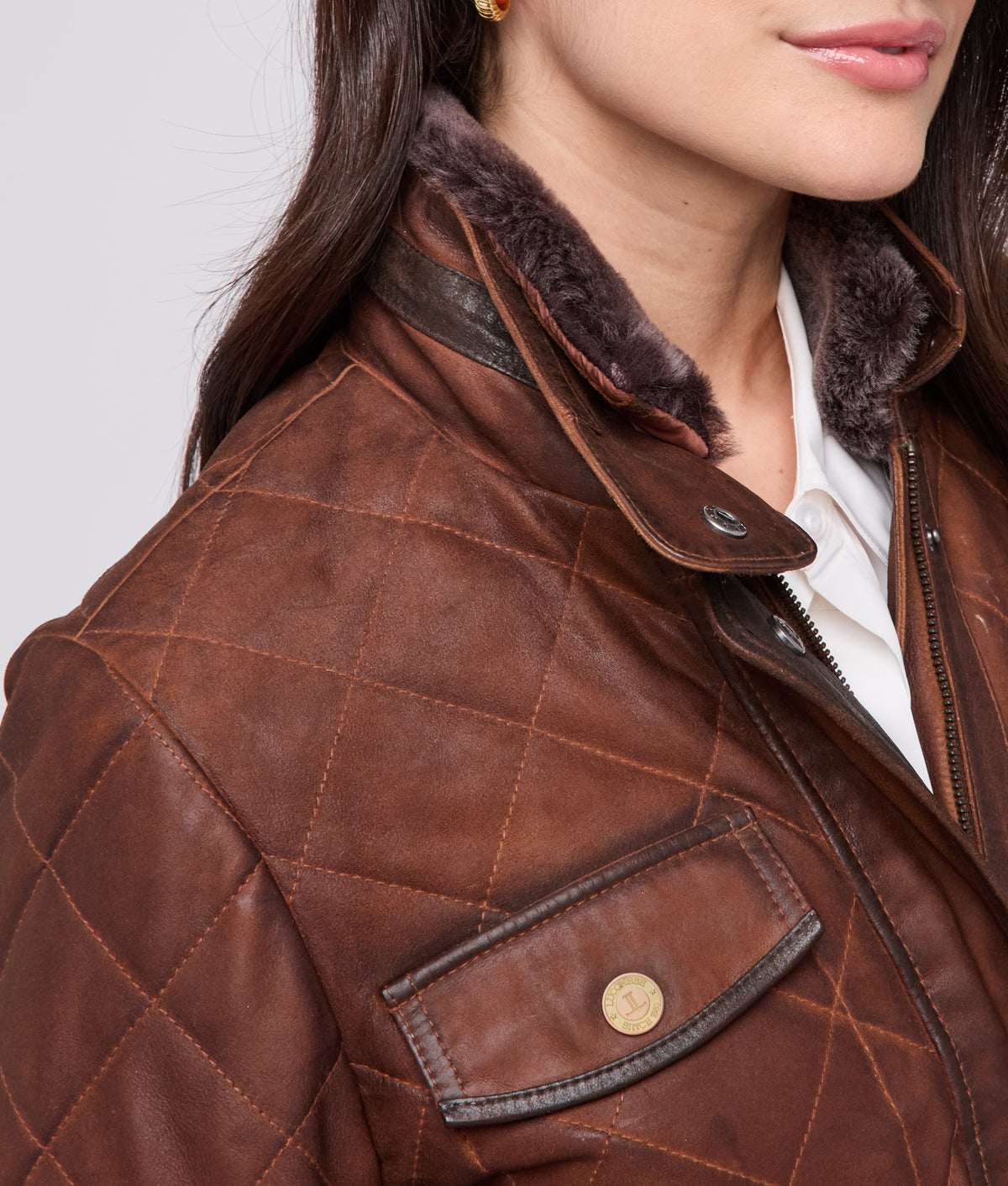 Wasatch Quilted Leather Jacket :: Bourbon 10