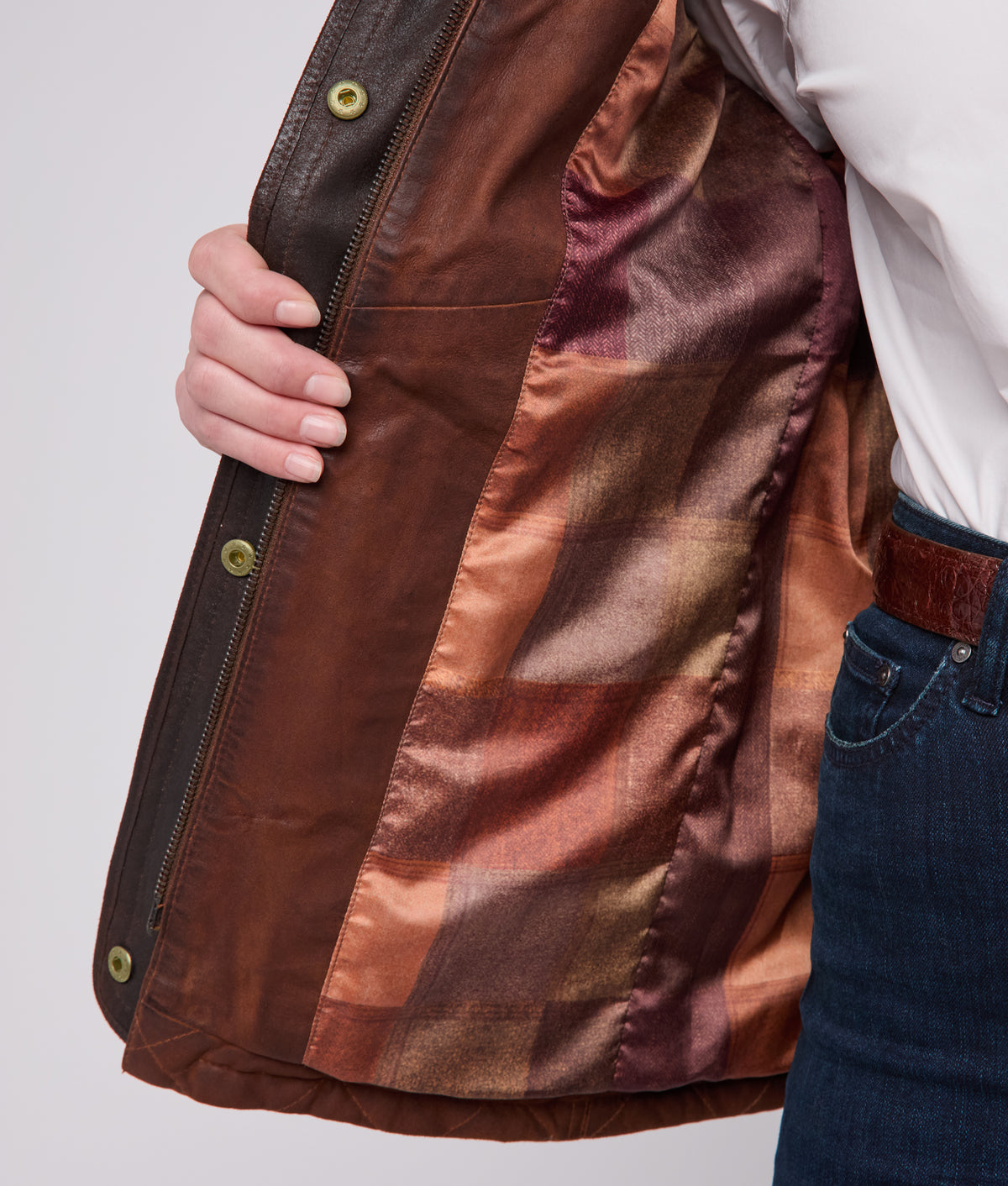 Wasatch Quilted Leather Jacket :: Bourbon 12