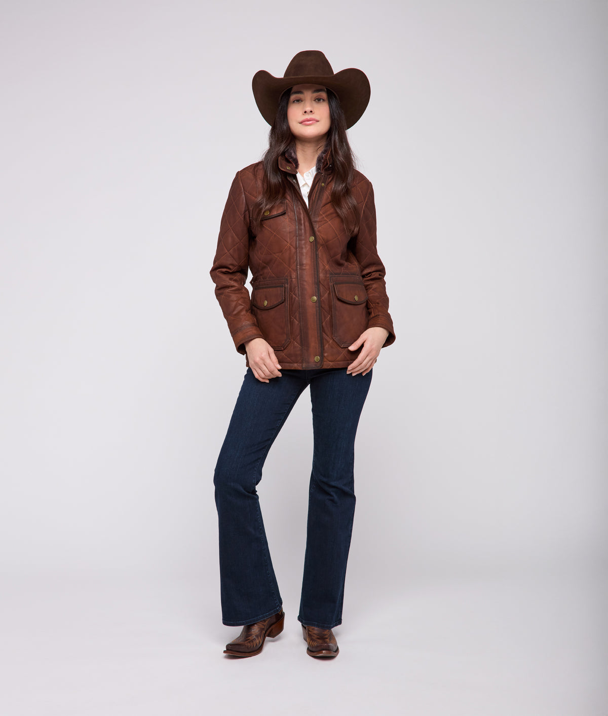 Wasatch Quilted Leather Jacket :: Bourbon 2