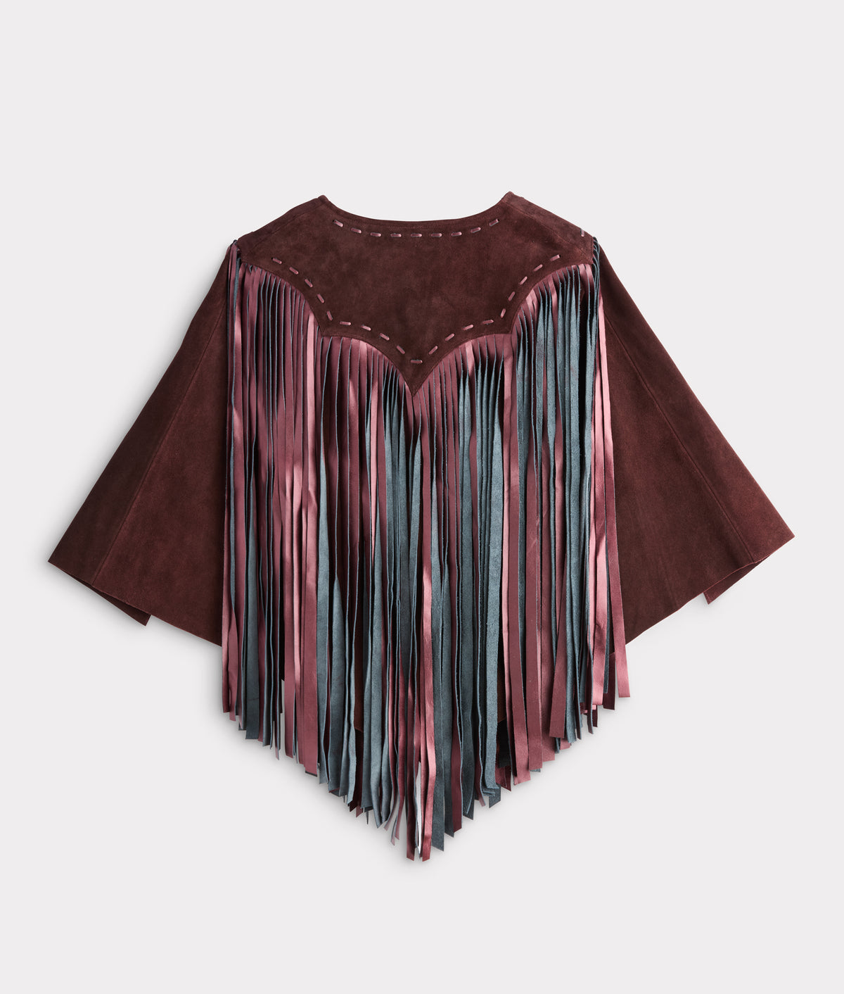 Shayanne Fringe Cape :: Black Cherry 3