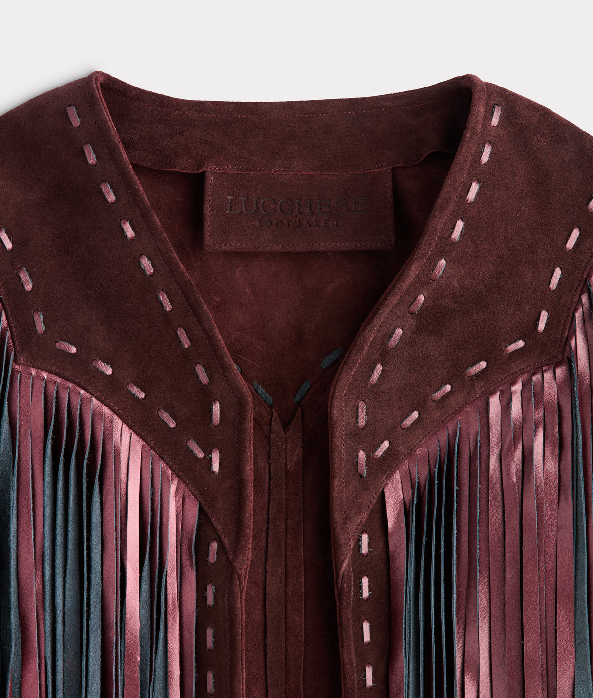Shayanne Fringe Cape :: Black Cherry 8