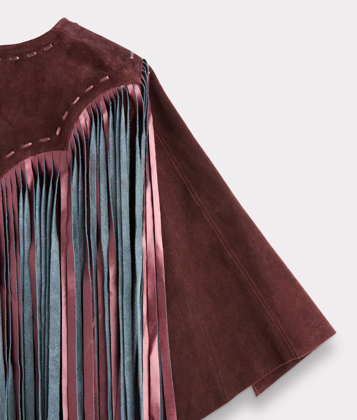 Shayanne Fringe Cape :: Black Cherry 6